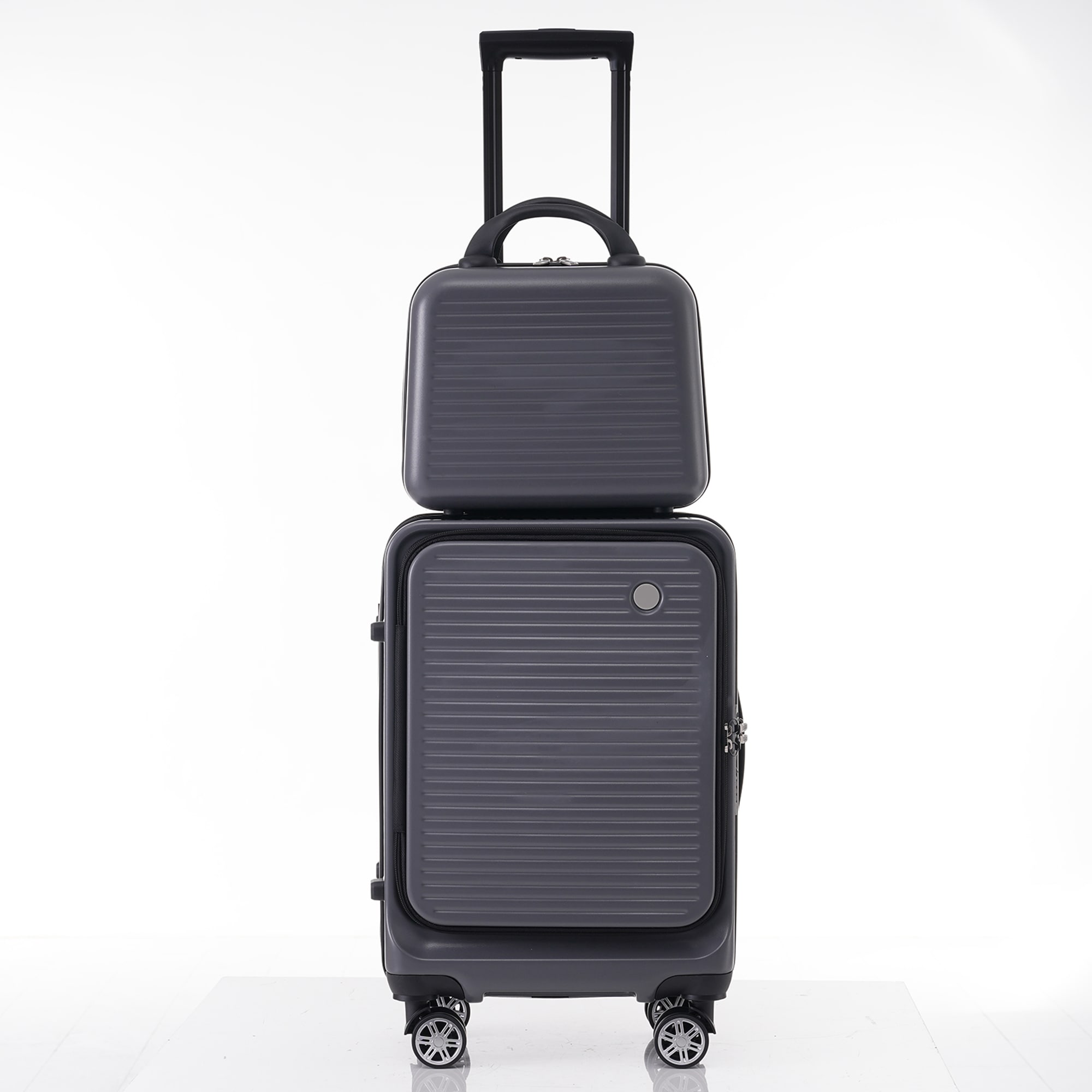 Bybafun YD9500046 13.8x8.9x22INCH Gray Plastic Hardshell Suitcase 2 -Bag
