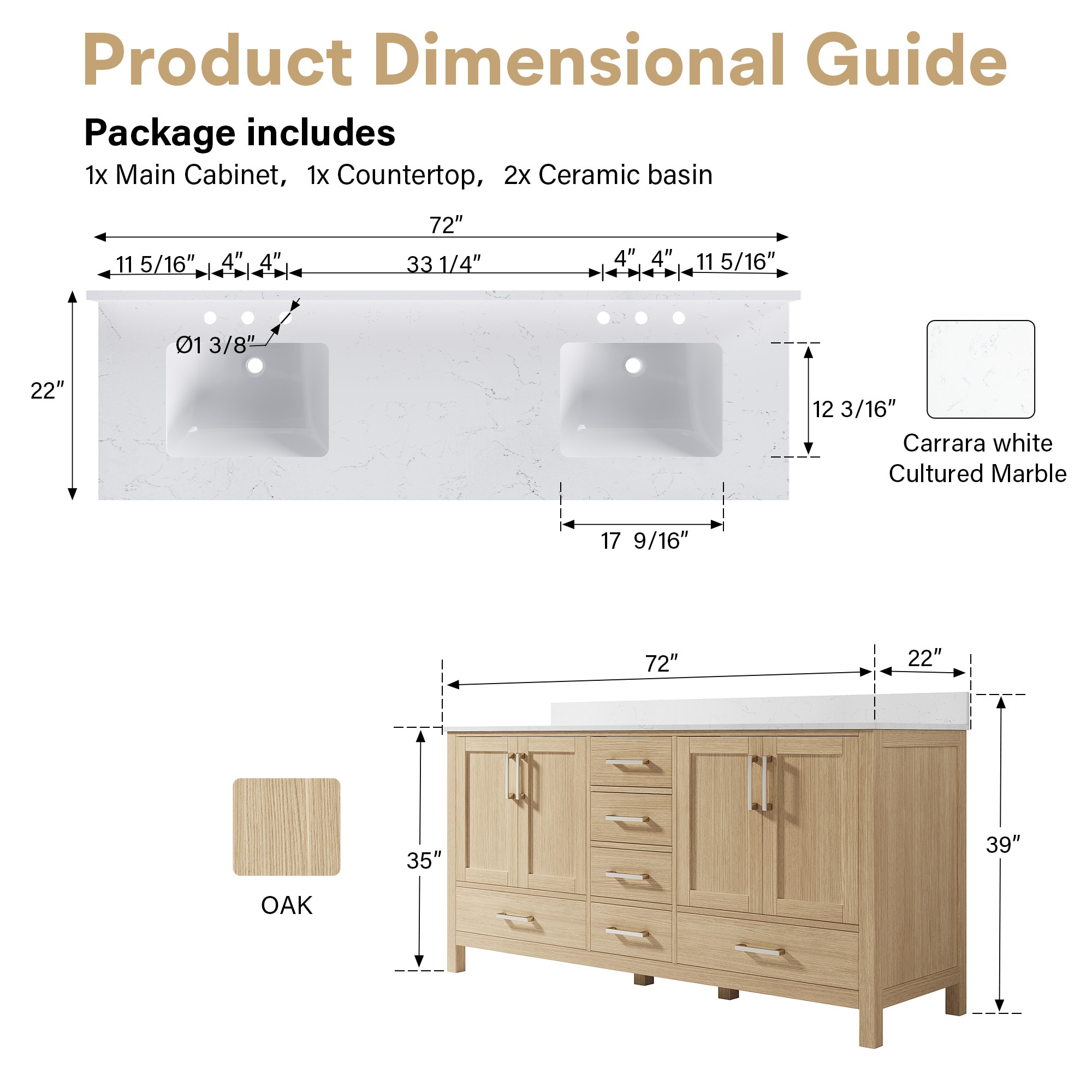 Iseryn FD72CNOAK Bath-Vanity-Combo - View #2