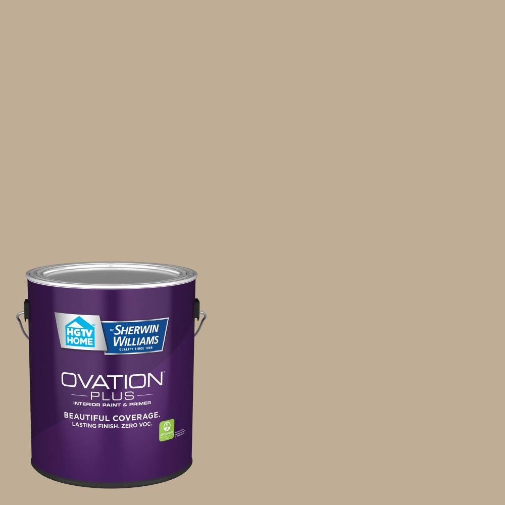 HGTV HOME by Sherwin-Williams 3003-10A-2557213 Ovation Plus Flat Moose Mousse 3003-10A Latex Interior Paint Paint + Primer ( 1-gallon )
