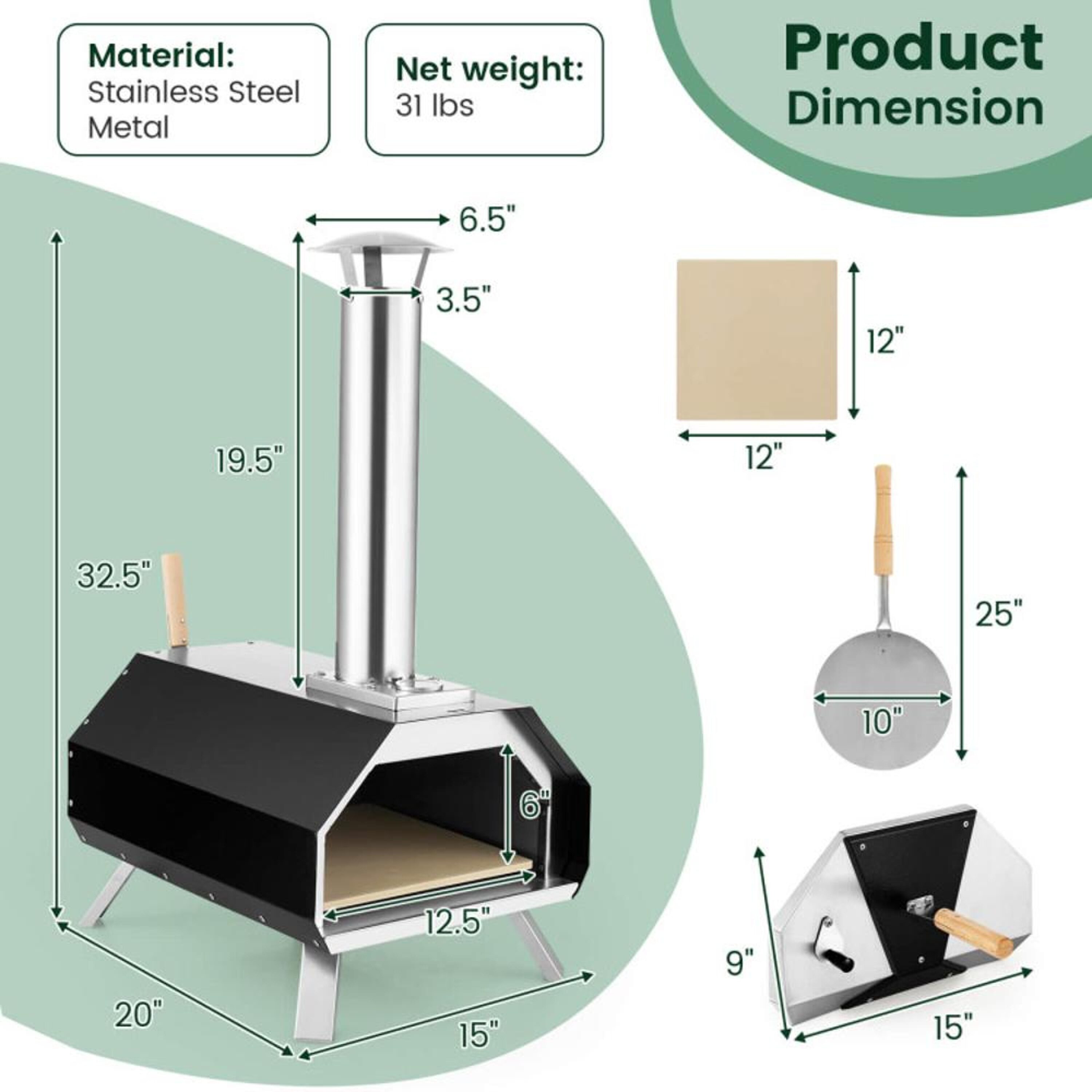 BABOOM BOM-0813BK-CO Outdoor-Pizza-Ovens - View #5