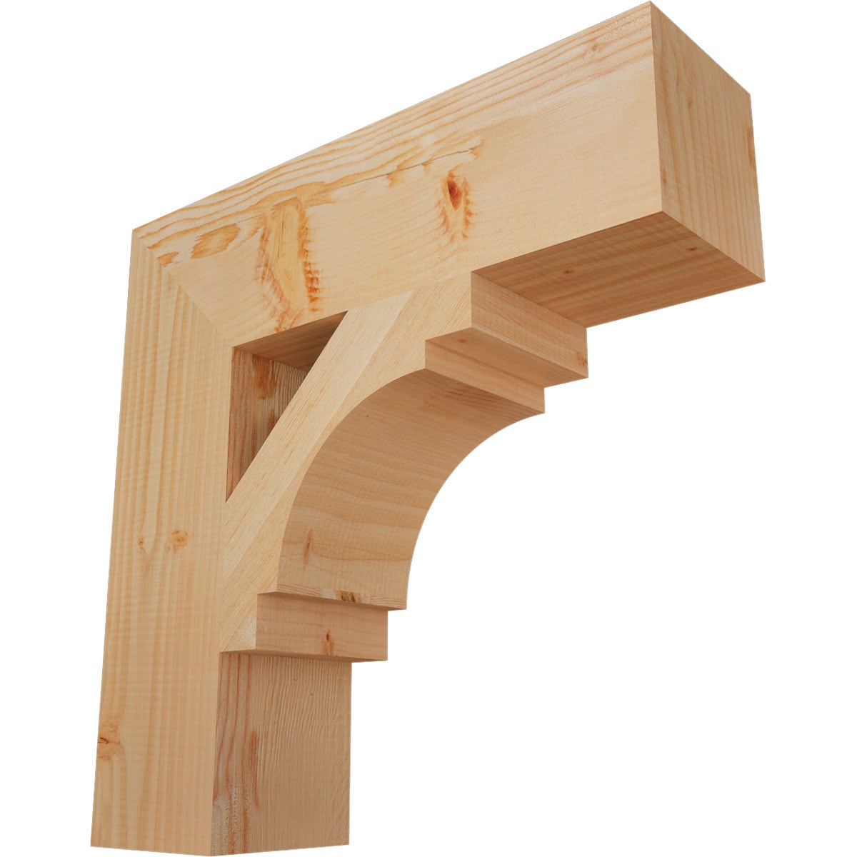 Ekena Millwork BKT06X22X22MRC05SDF Merced block smooth 5-1/2-in x 22-in x 22-in Douglas fir Brown Wood Standard bracket