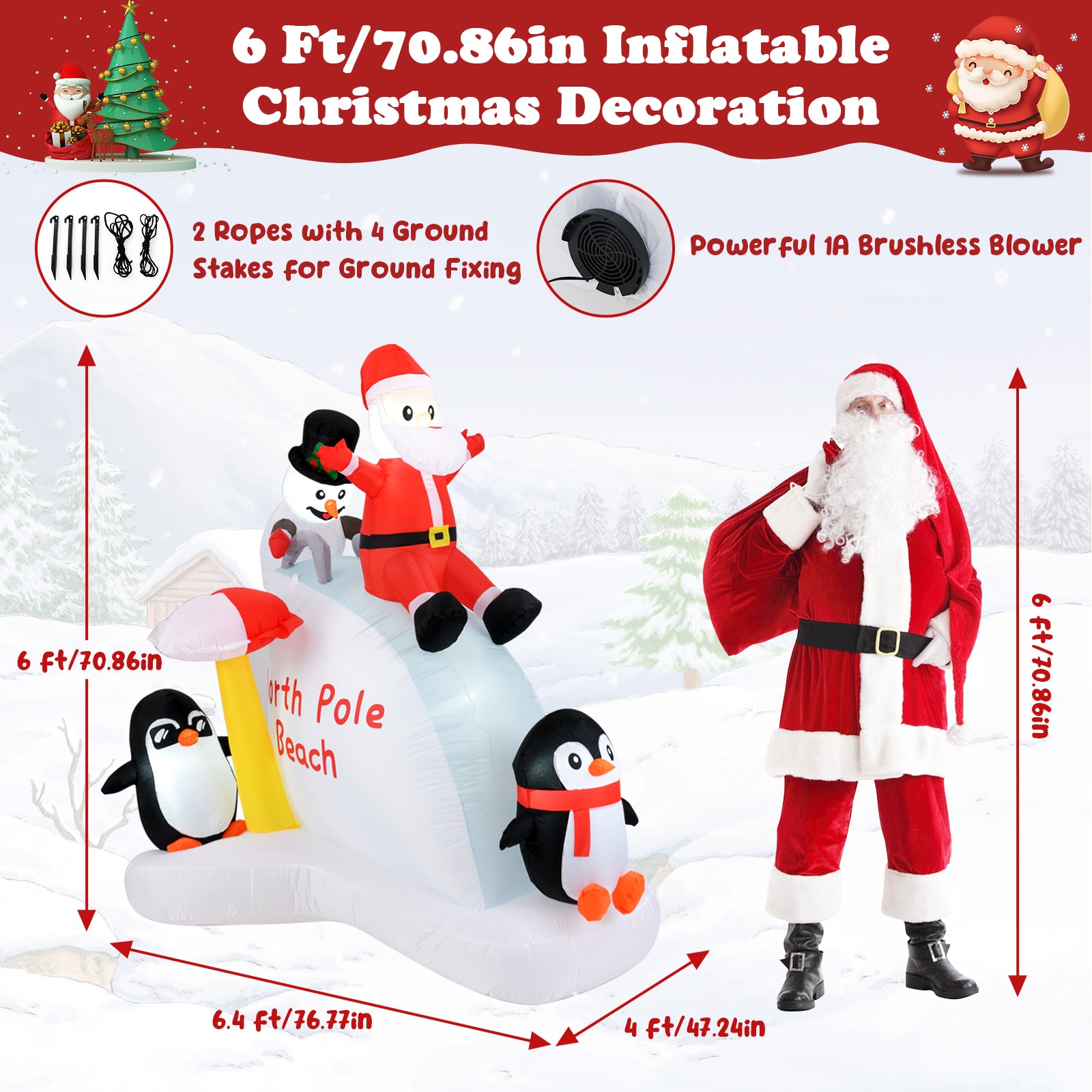 WELLFOR HYG24008US Christmas-Inflatables - View #8