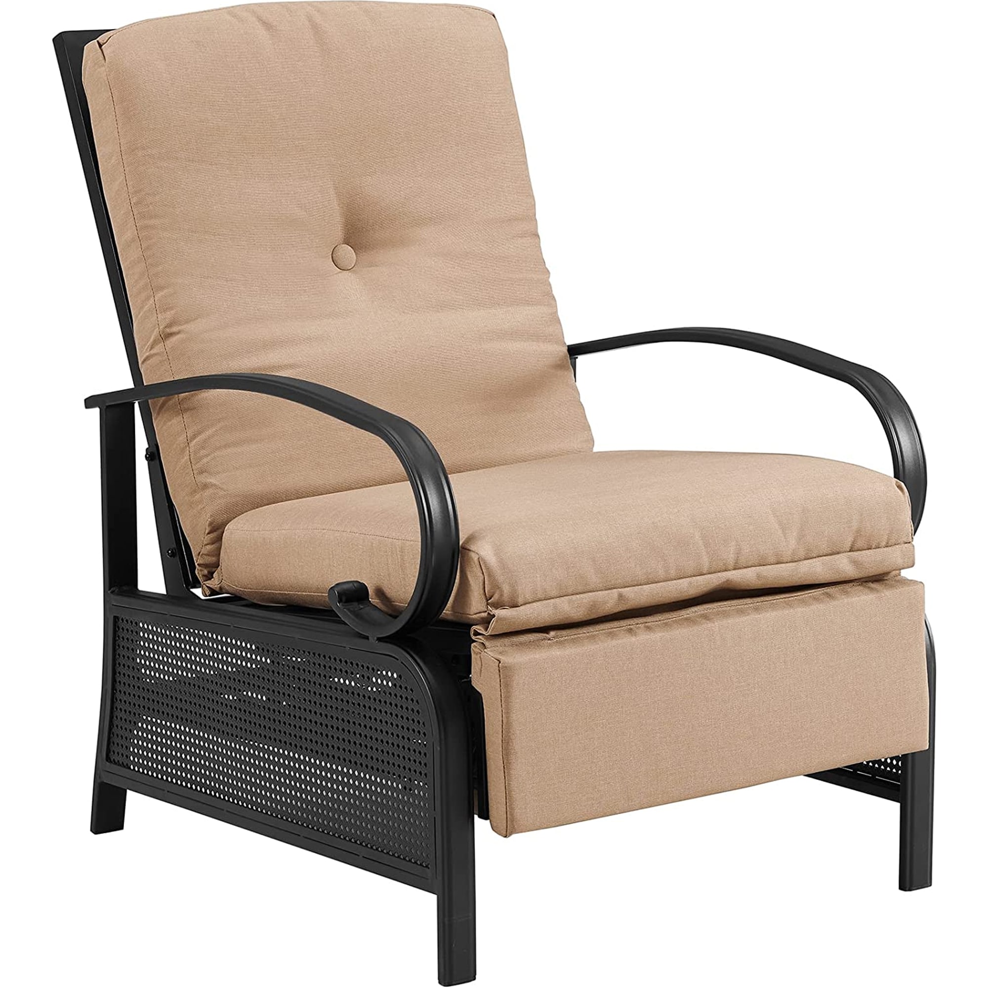 Recliner Chair Black Upholstered Recliner | - PEAK HOME FURNISHINGS 970147