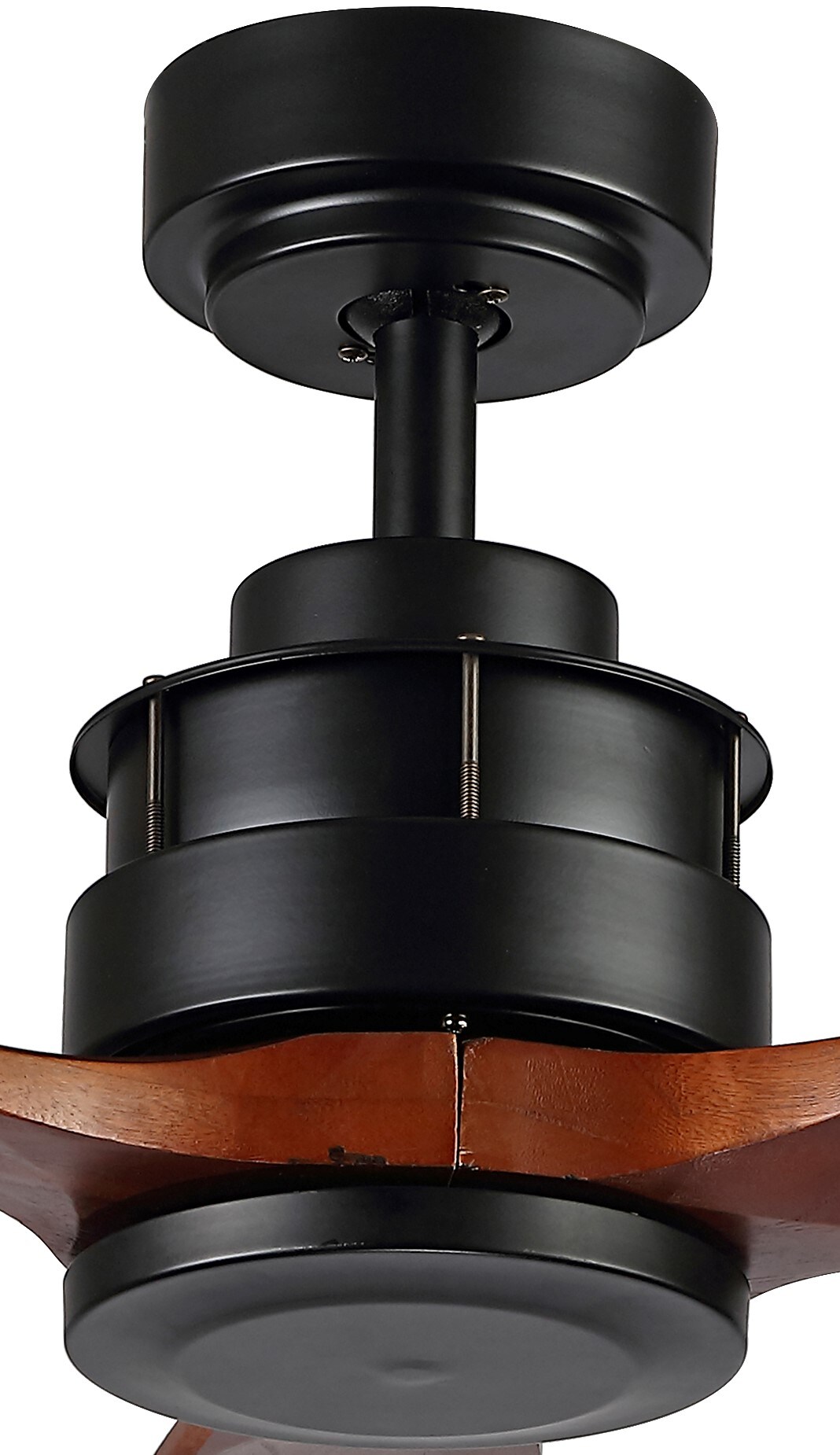 Farla 52-Inch Black and Dark Cherry Wood Ceiling Fan with Remote