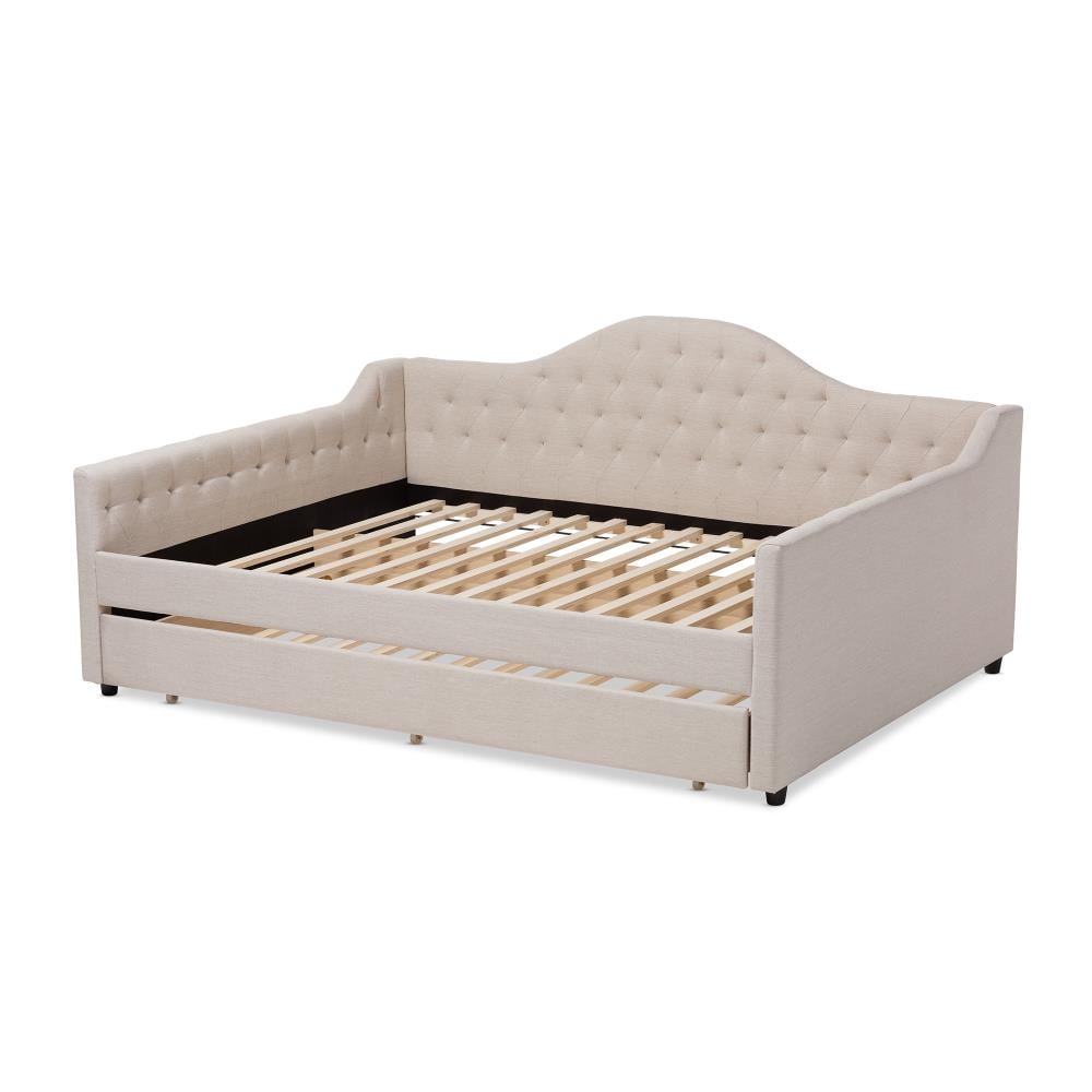 Baxton Studio Eliza Beige Contemporary/Modern Polyester Full Sofa Bed ...