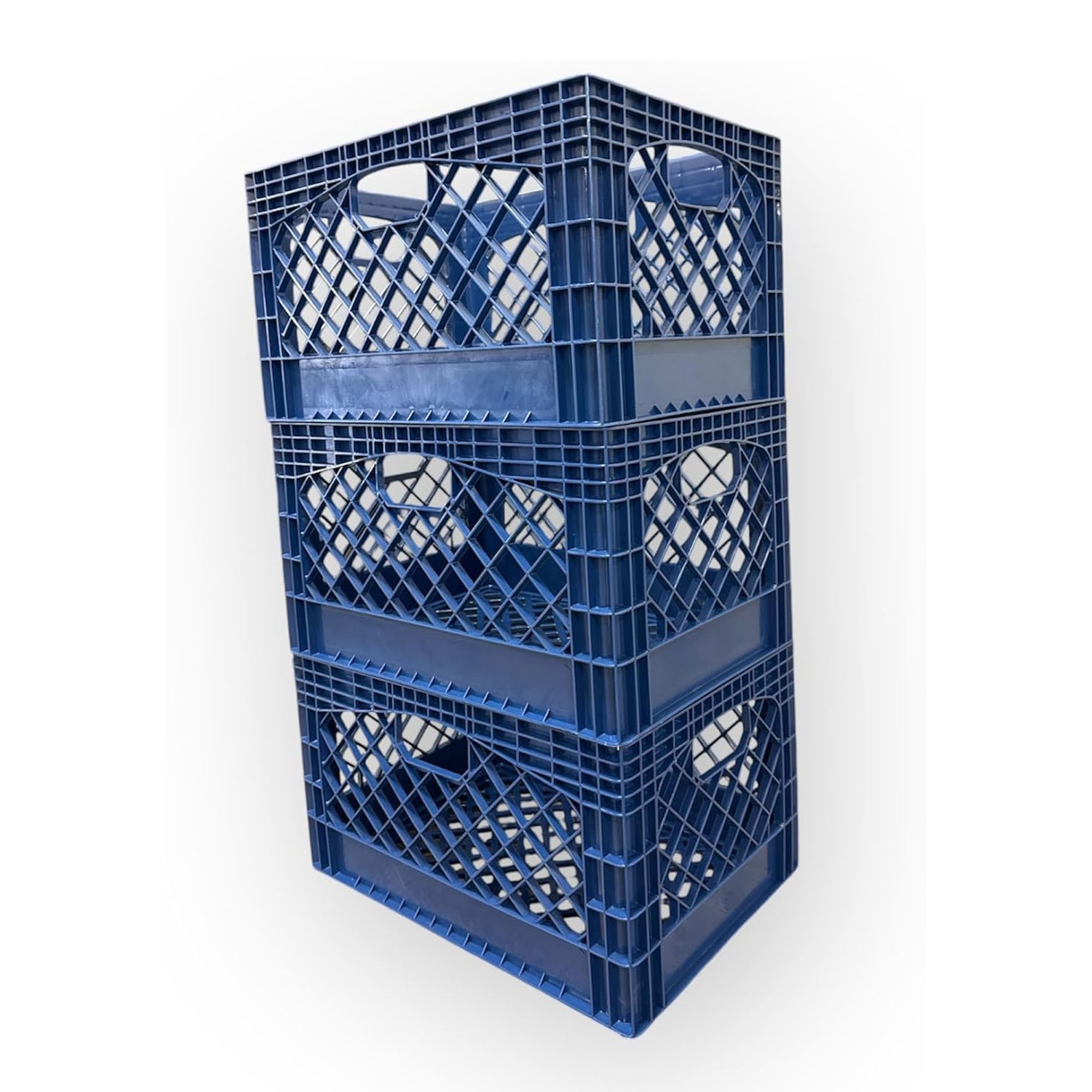 Juggernaut Storage 412404 3 Pack Crates for Office Storage and Classroom Organization 24 Quart Blue