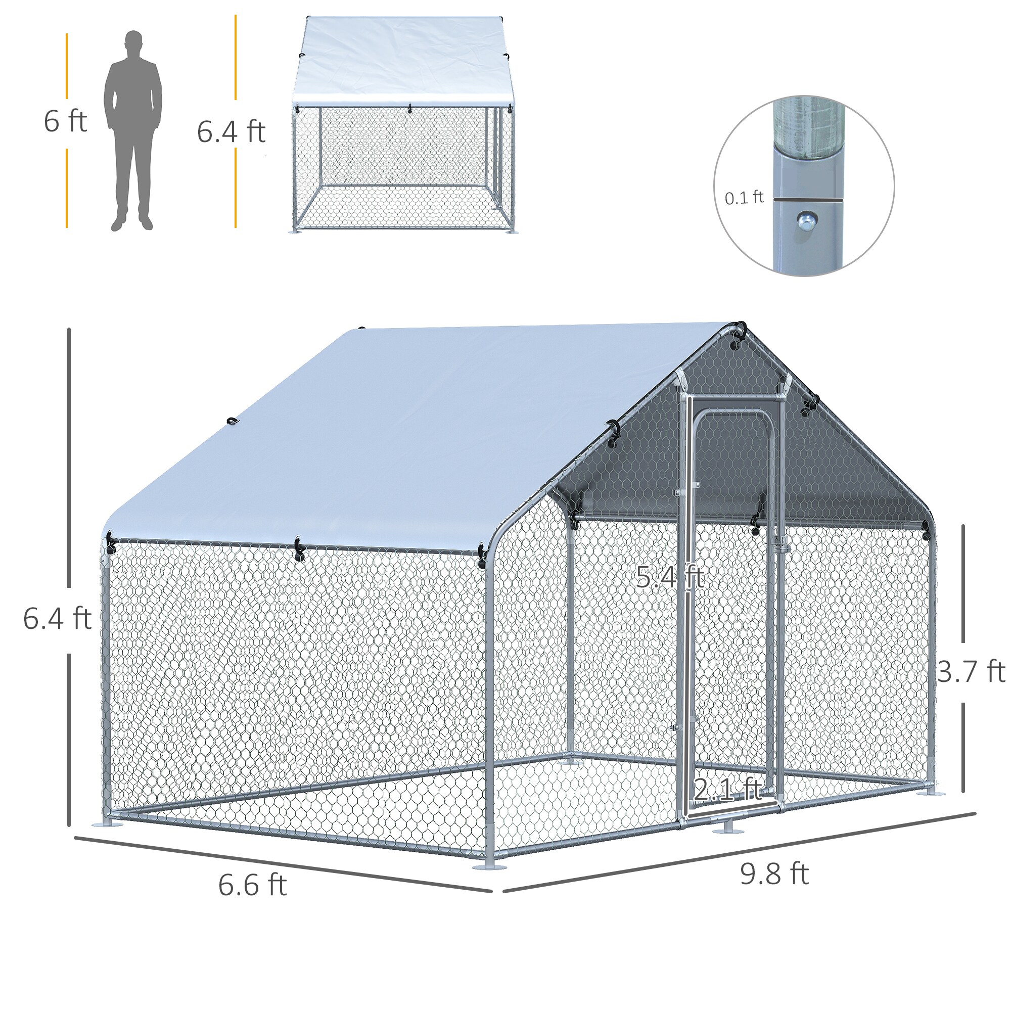 Maocao Hoom JL166336 Chicken-Coops-Rabbit-Hutches - View #4