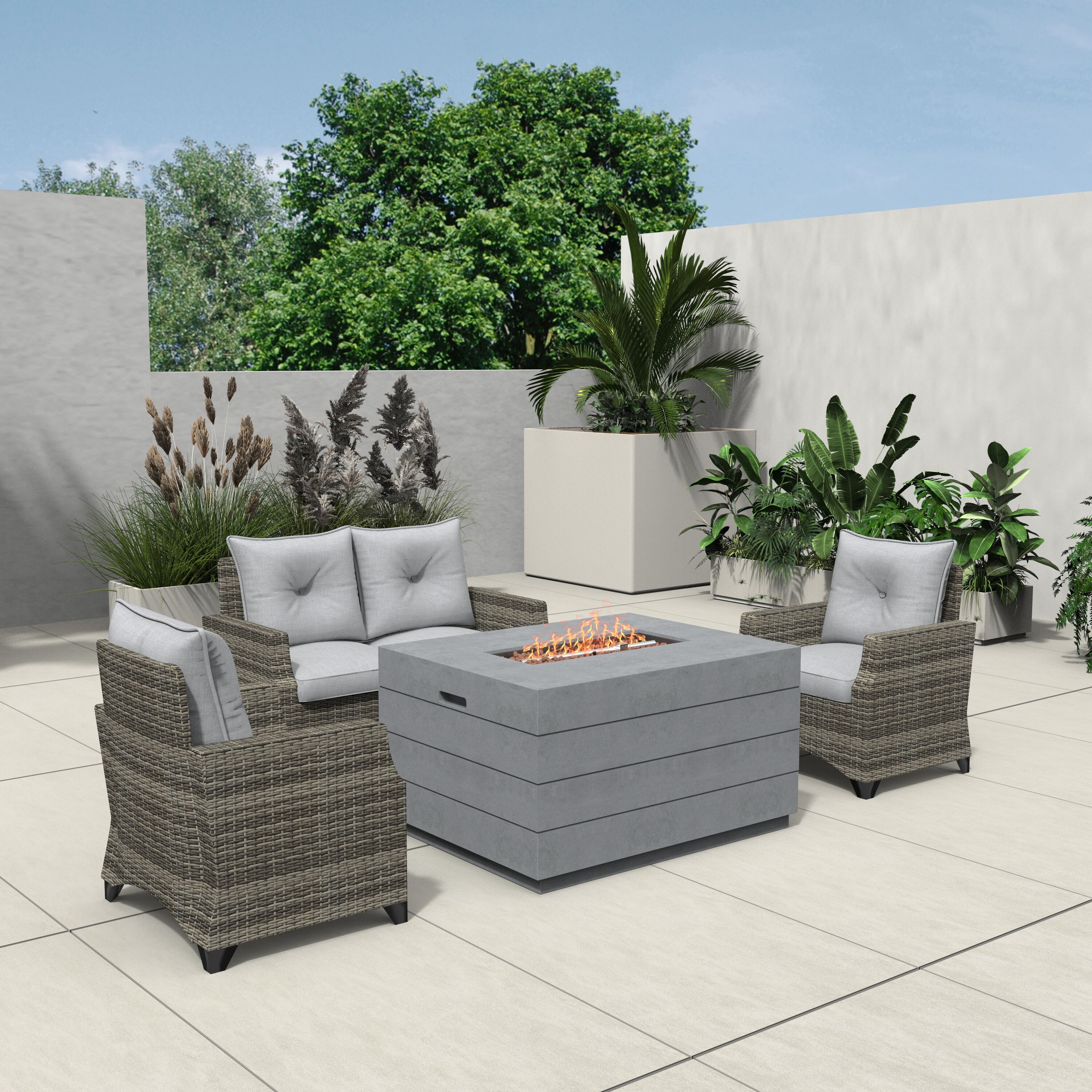 Direct Wicker DWG-1801P2150-GR Patio-Conversation-Sets - View #3