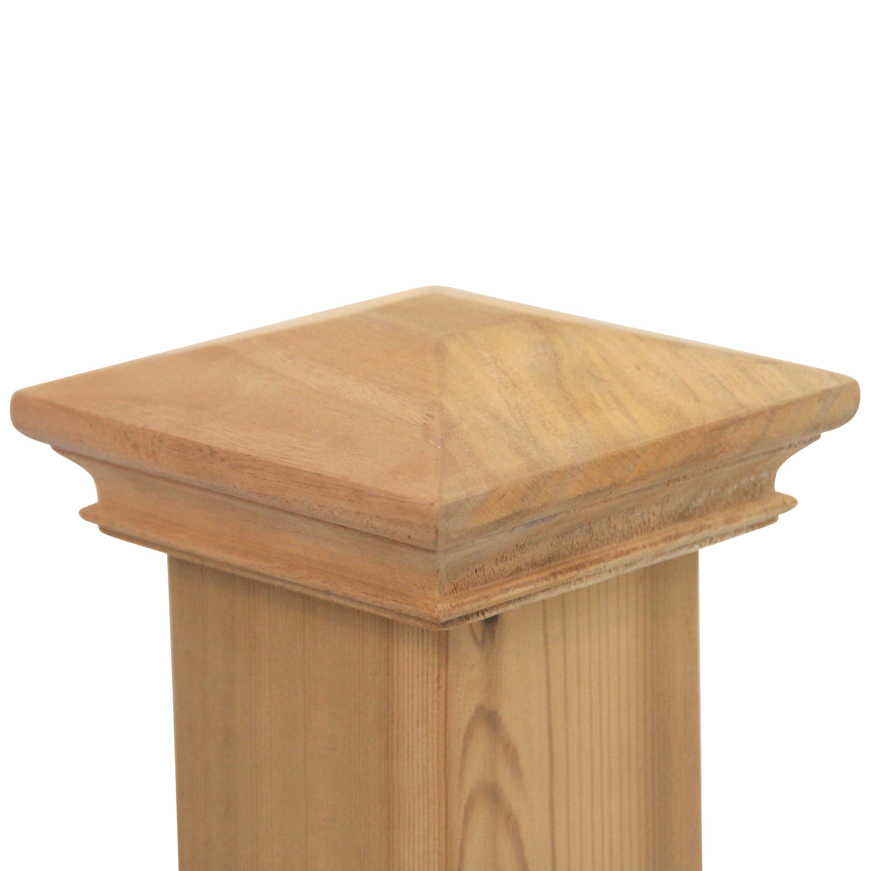 PERMAKAP 6-in x 6-in Pyramid One-Piece Sanded Wood Mahogany Deck Post ...