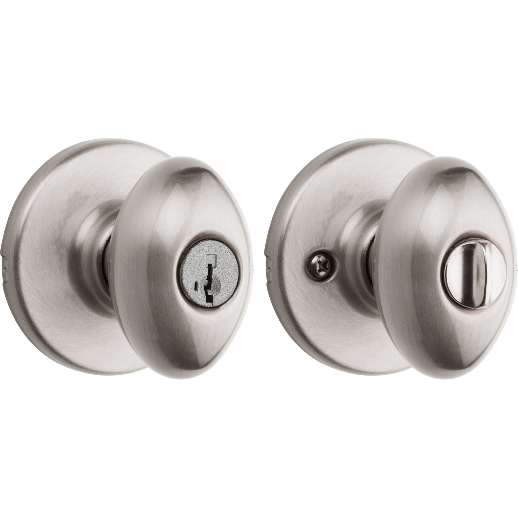 Kwikset Aliso Satin Nickel Smartkey Exterior Keyed Entry Door Knob at ...