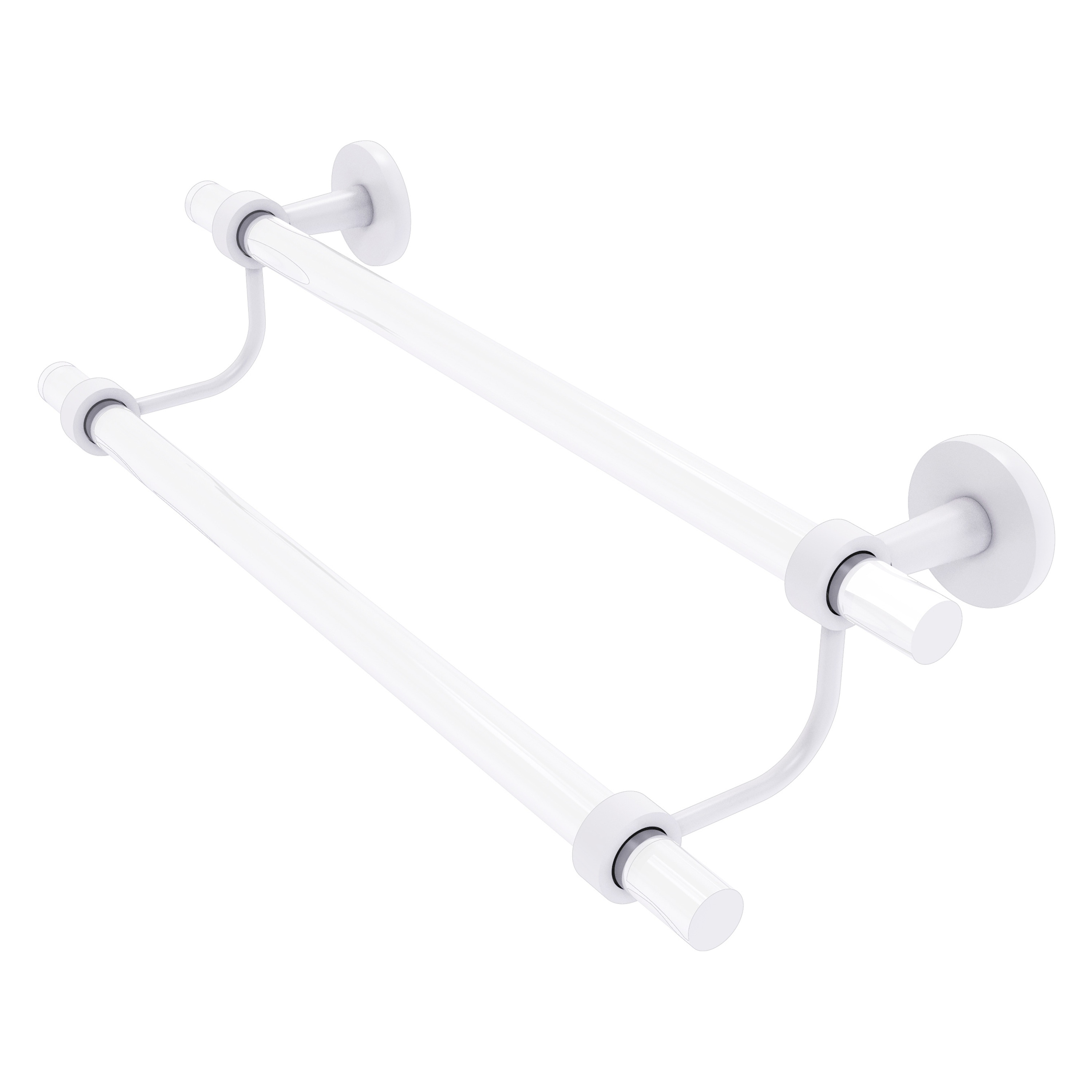 Allied Brass CV-72-30-WHM Clearview 30-in double Matte White Wall mount Double Towel Bar