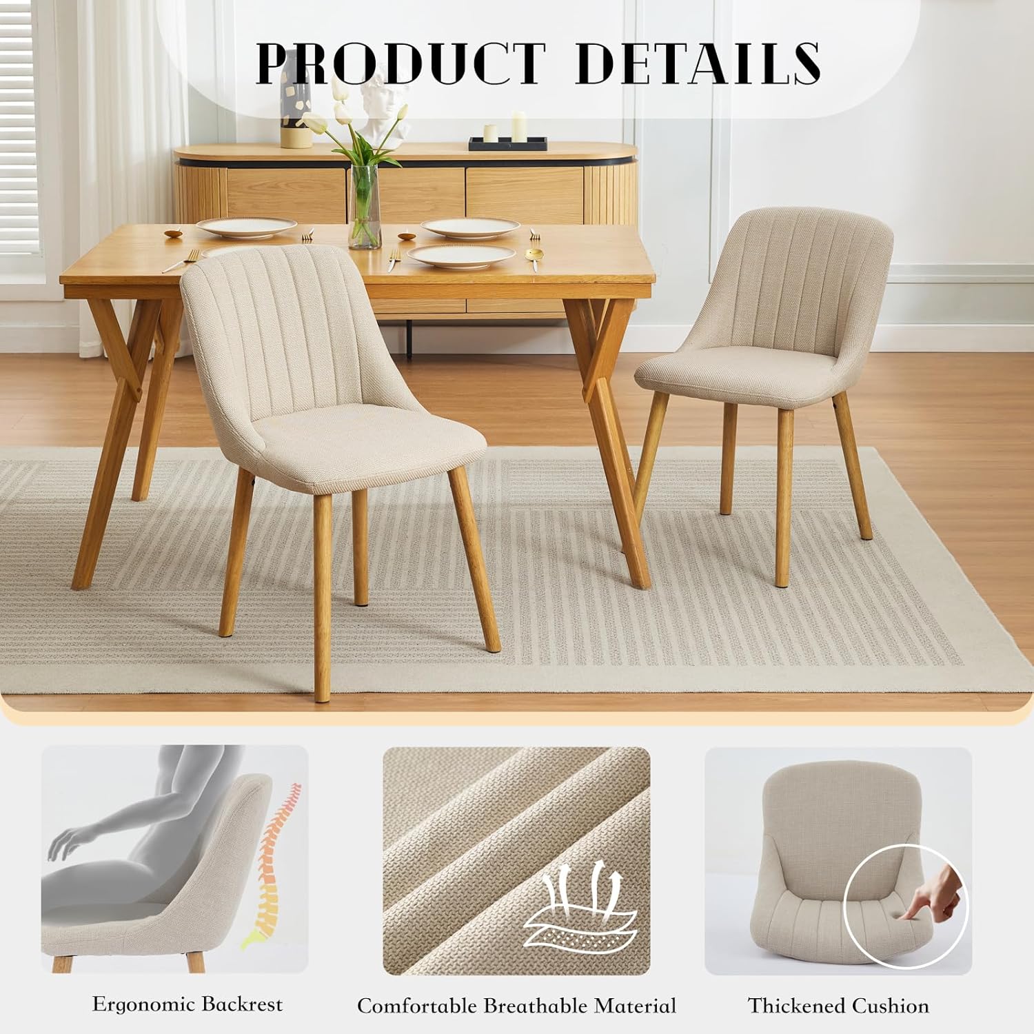 GAOMON CQC-GVPDW1-LNLP Dining-Chairs - View #4