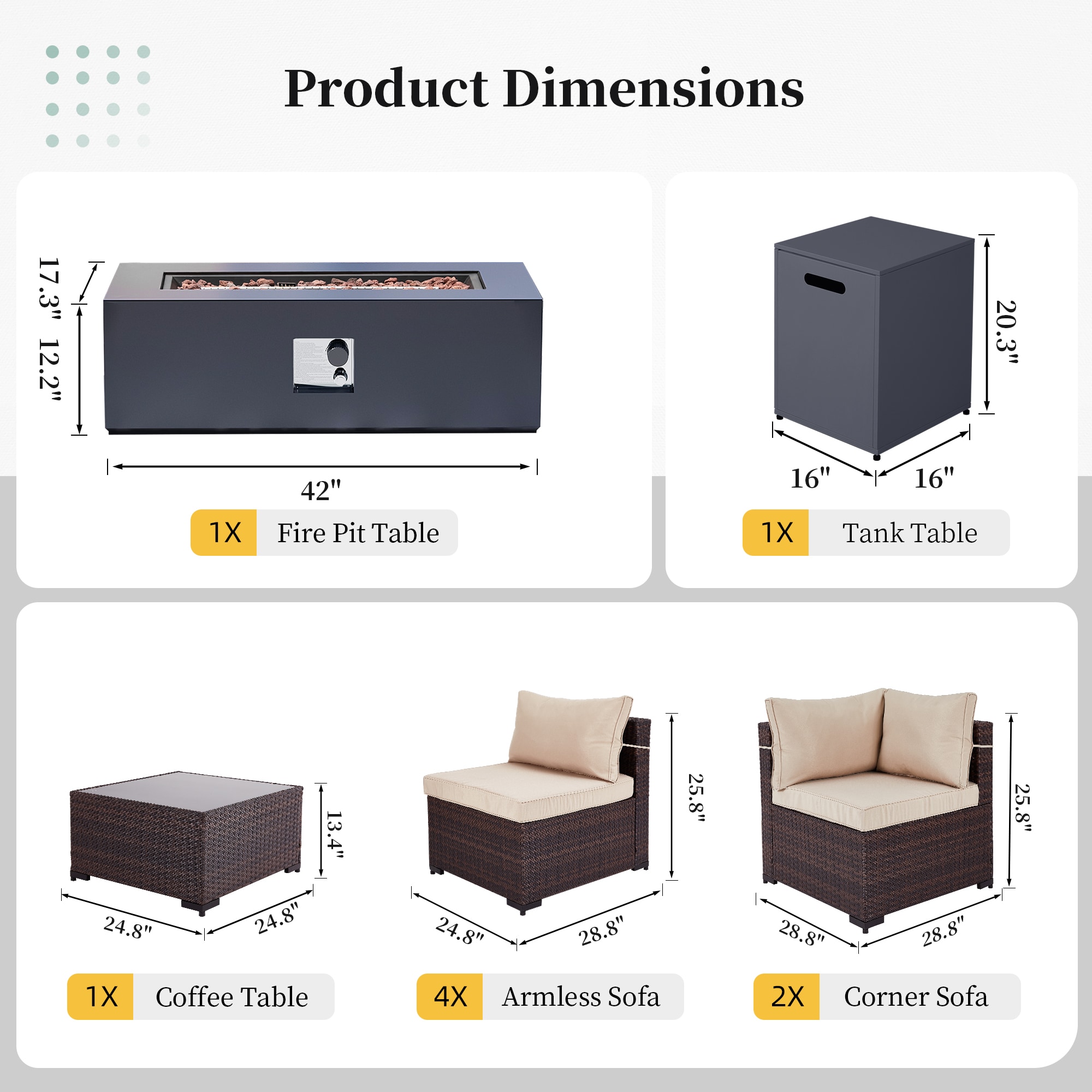 UPHA PL-2CZ-C42TPDK-Z1 Patio-Conversation-Sets - View #10