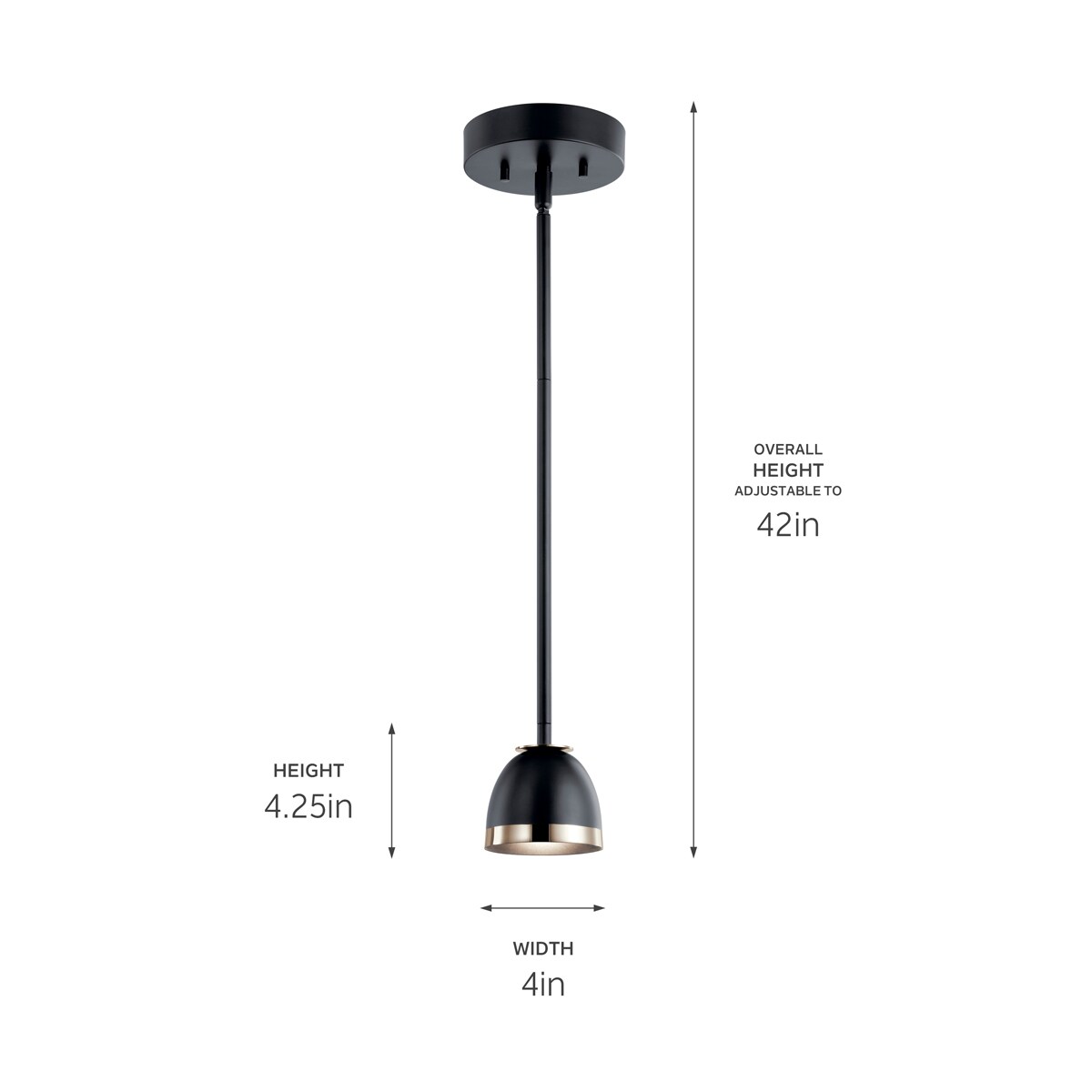 Baland Black Mini LED Pendant with Frosted Acrylic Bowl