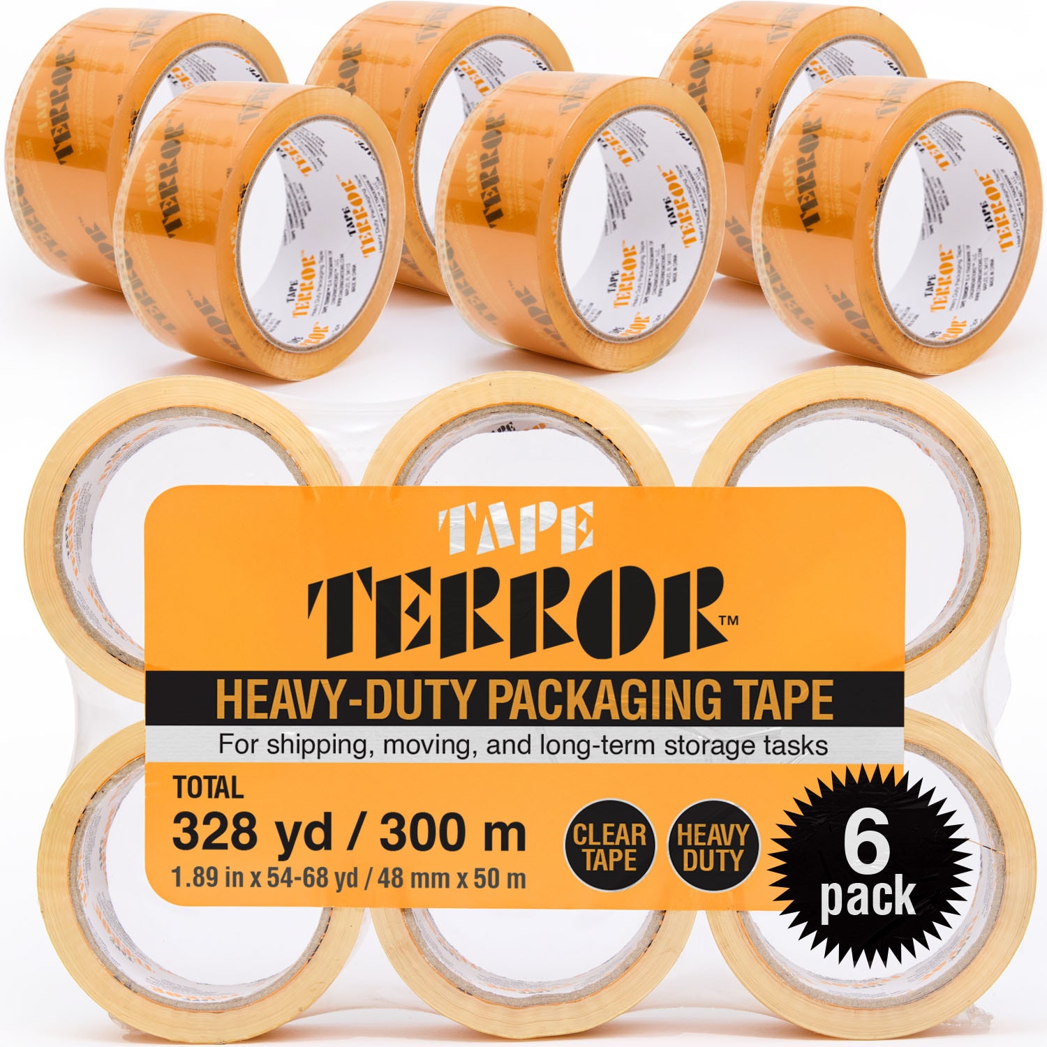 Tape Terror TT05740 6 -Pack 2-Inches x 54.68-Yards Packaging tape