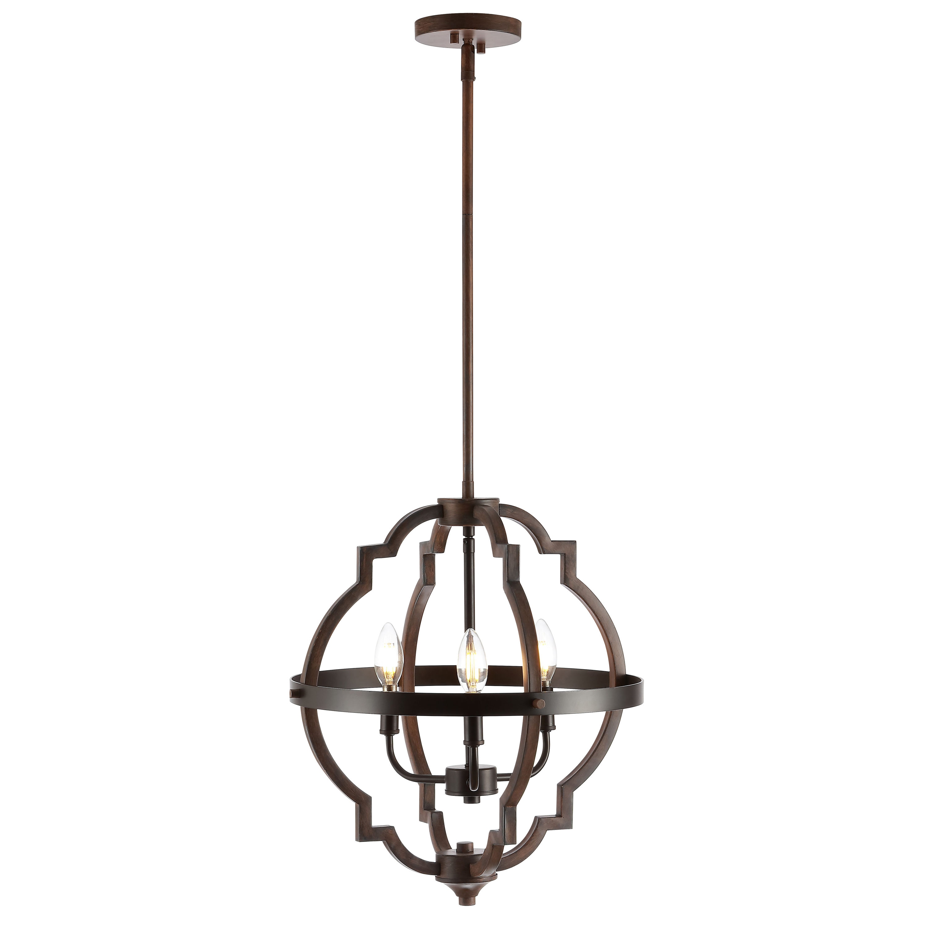Rustic French Country 58" Adjustable LED Pendant in Oil-Rubbed Bronze