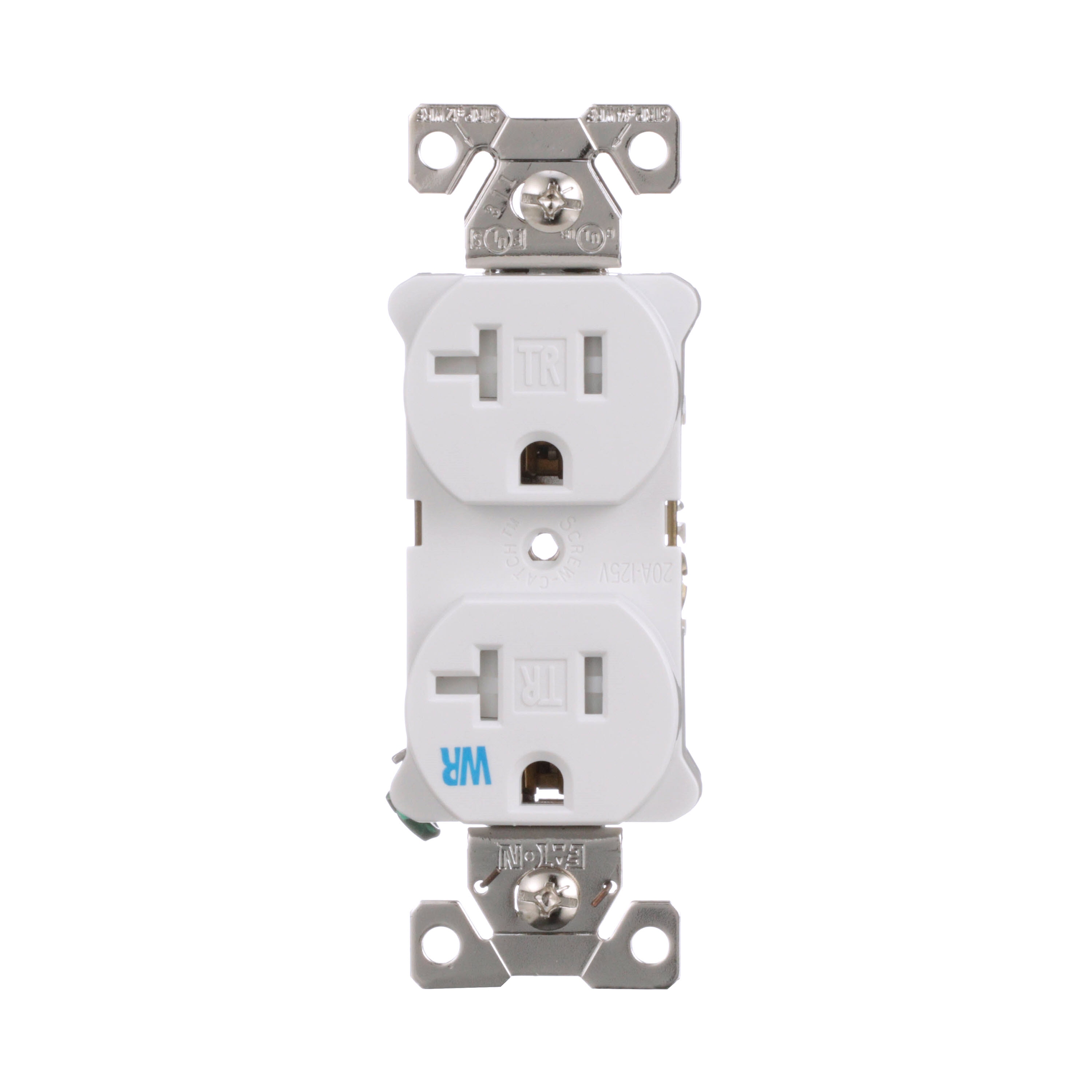 Eaton 20-Amp 125-volt Tamper Resistant Weather Resistant Commercial Duplex  Outlet, White in the Electrical Outlets department at