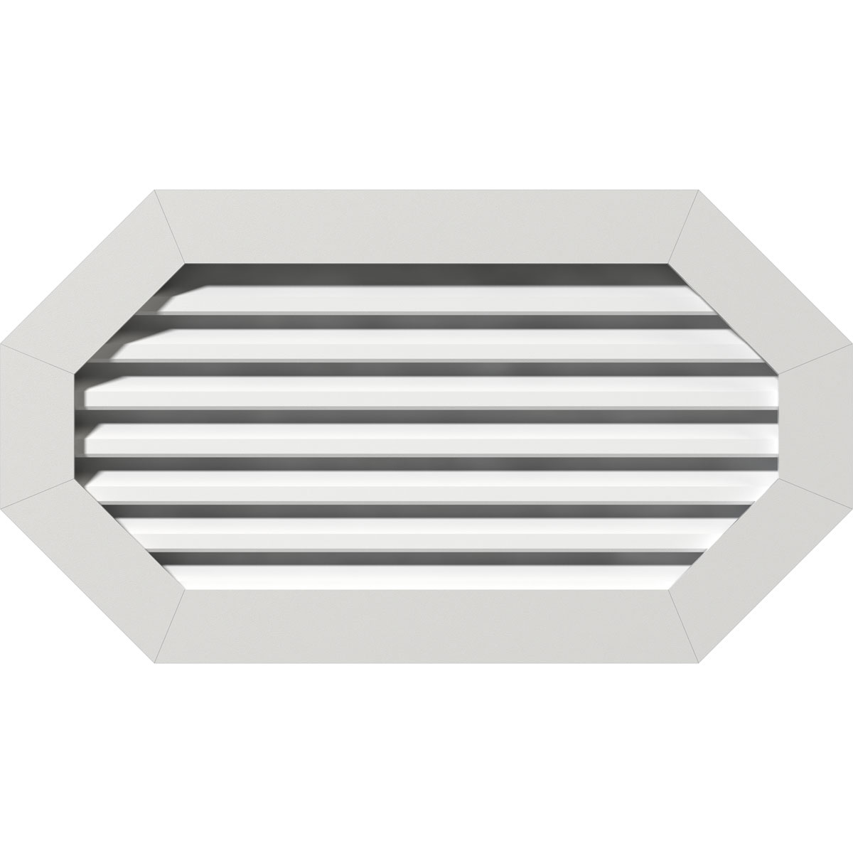 Ekena Millwork GVPOH28X1601FUN 28-in x 16-in Off-white Octagon PVC Gable Louver Vent