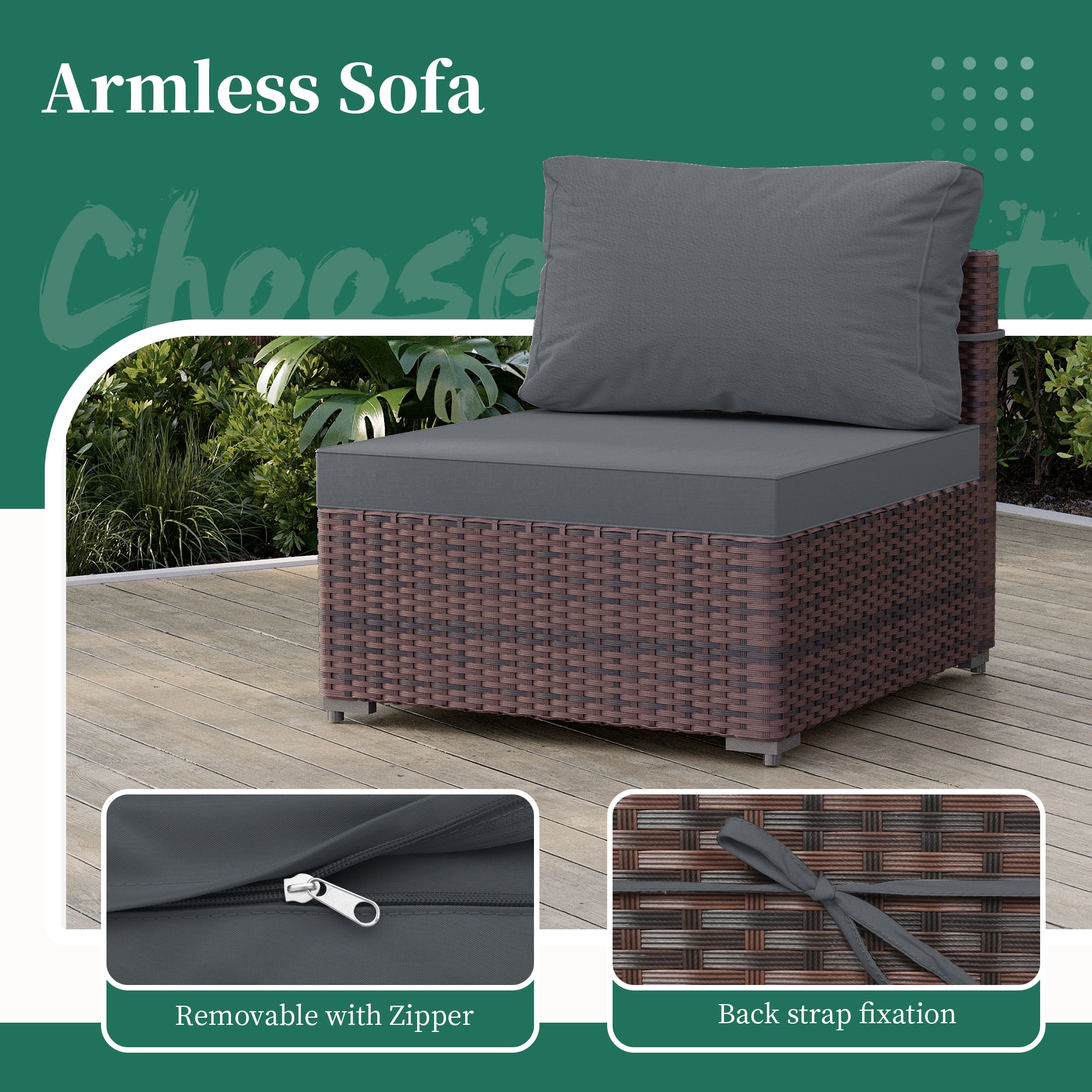 UPHA TBSF-AB43BR-DGRAY Patio-Conversation-Sets - View #8