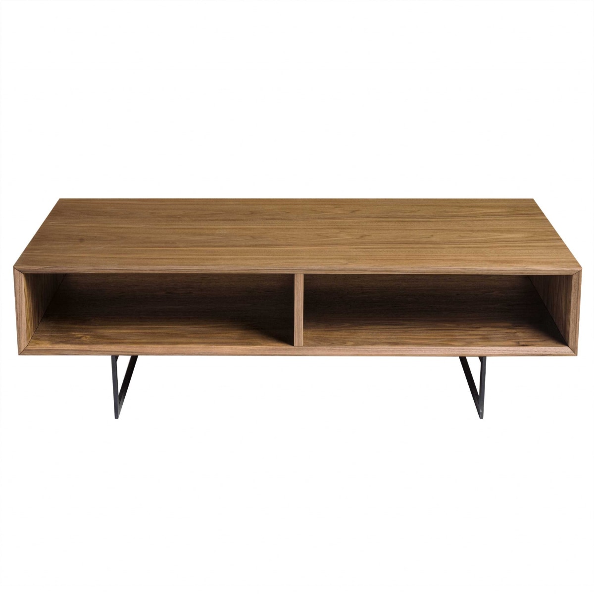 HomeRoots 357531 Amelia Walnut Veneer Wood Modern Coffee Table with Storage