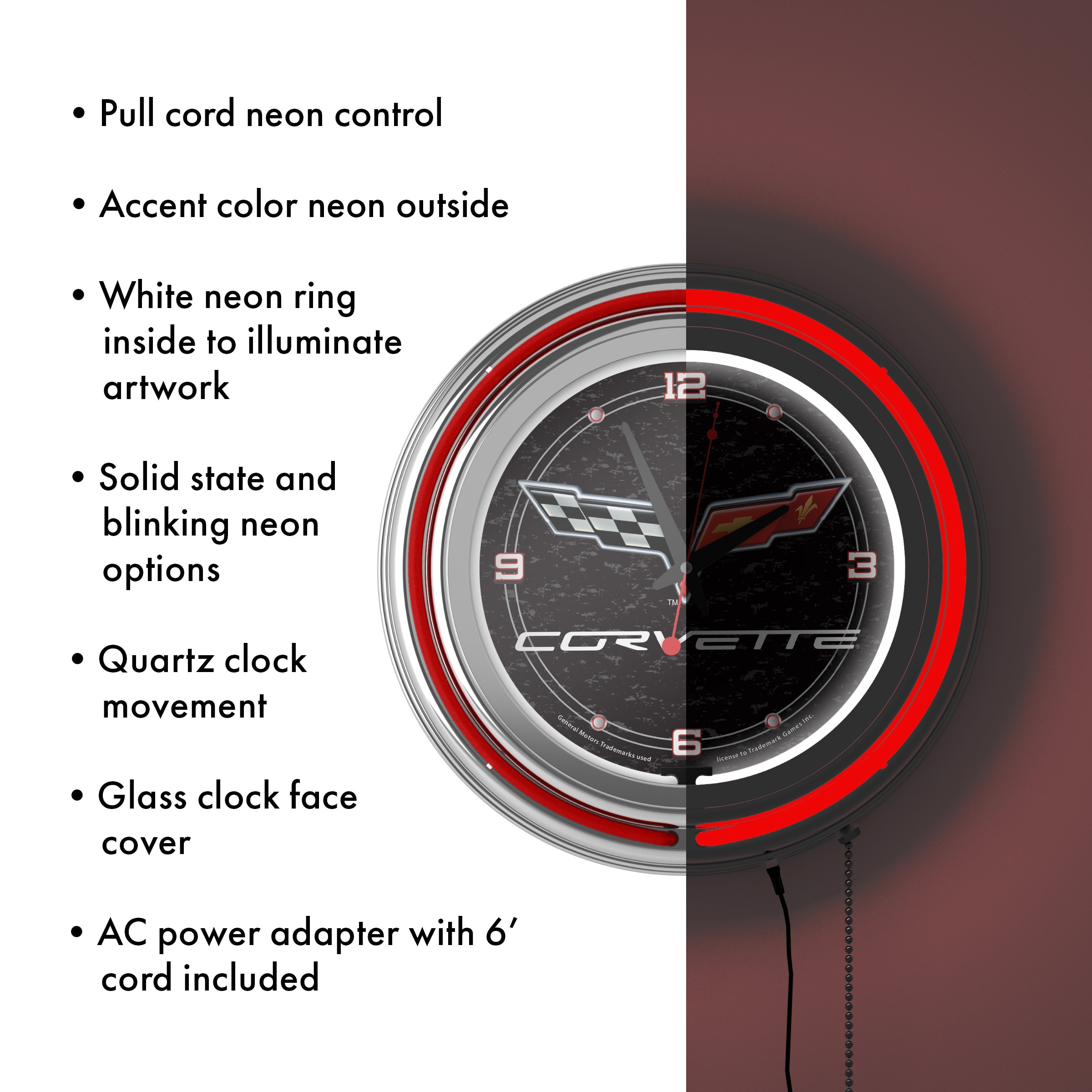 Trademark Gameroom GM1400-C6-COR Indoor-Outdoor-Clocks - View #4