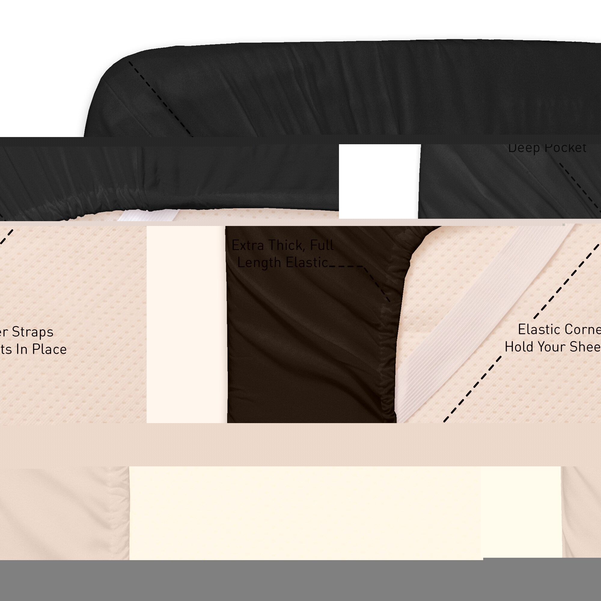 Sweet Home Collection LOW-4P-SH-FL-BLK Sheet-Sets - View #4
