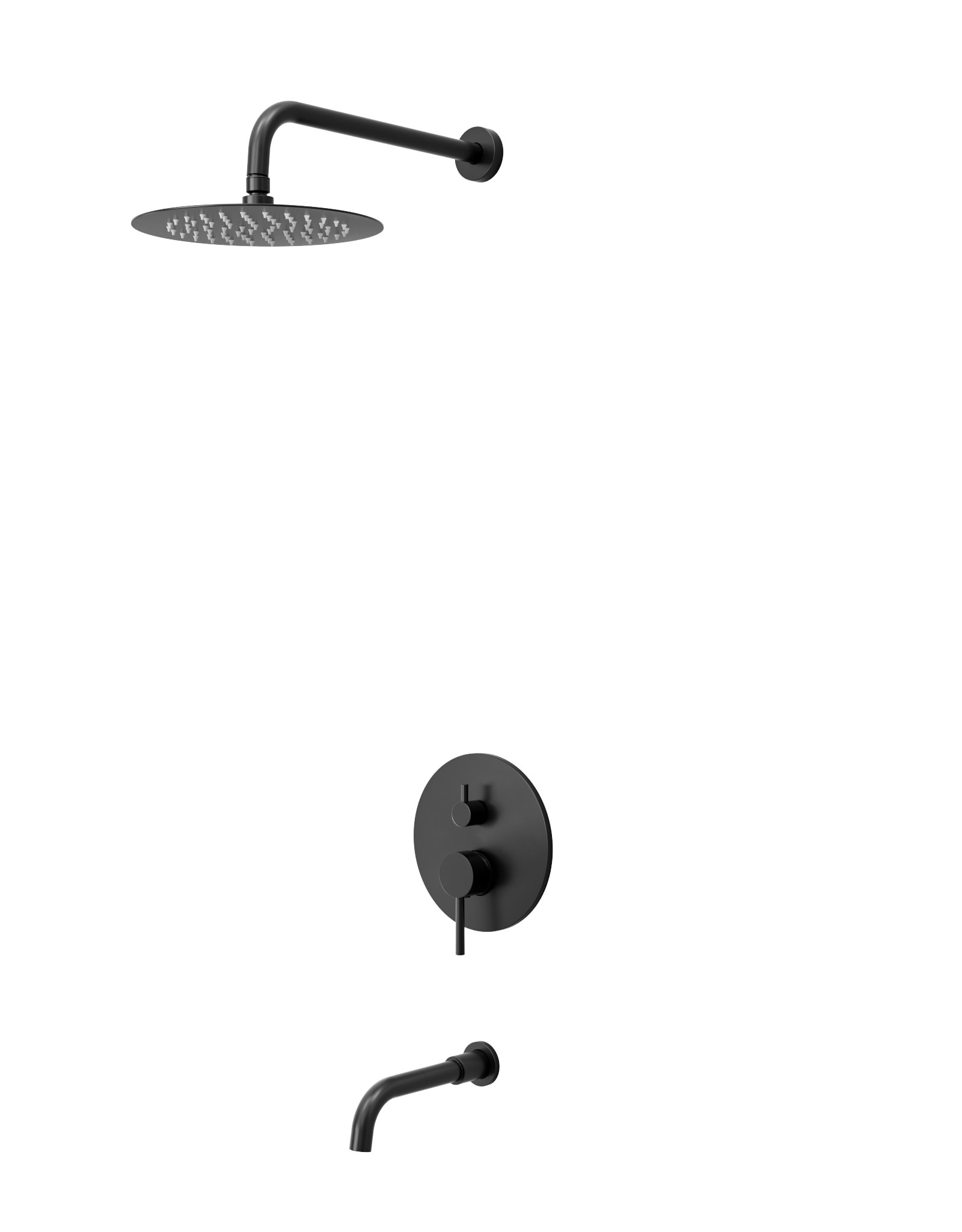 CRANACH C03.CR05.MB Crozet Pressure Balance 10-Inch Round Tub and Shower Trim Kit (Valve Included)