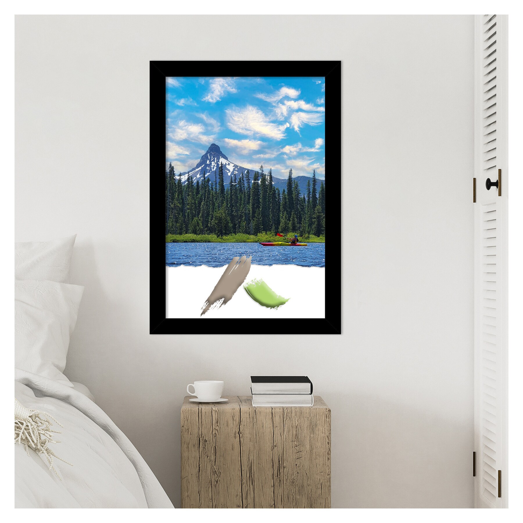 Basic Black Narrow Wood Wall Picture Frame 20x30 Inches