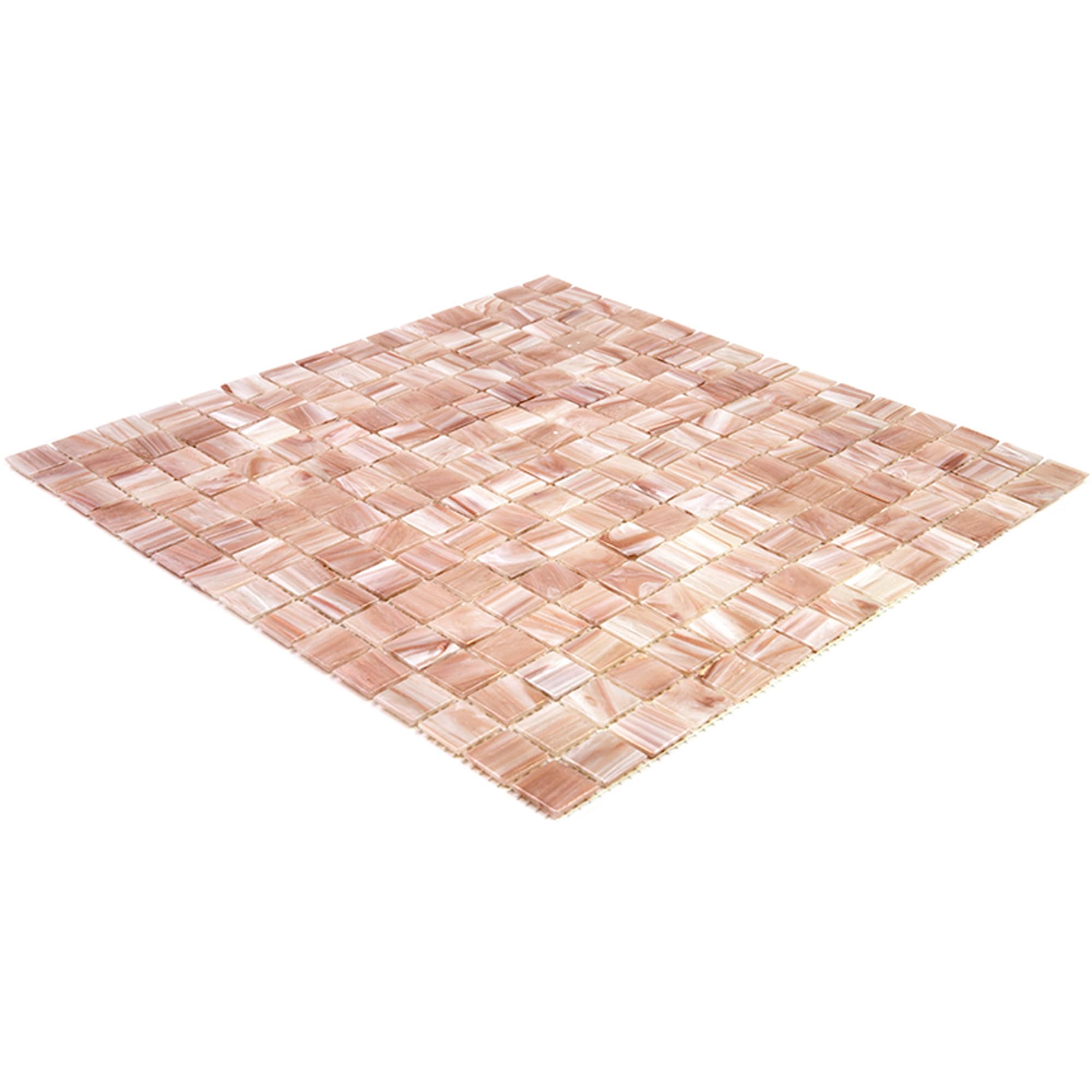 Celestial 12 in. x 12 in. Glossy Pink Glass Mosaic Tile