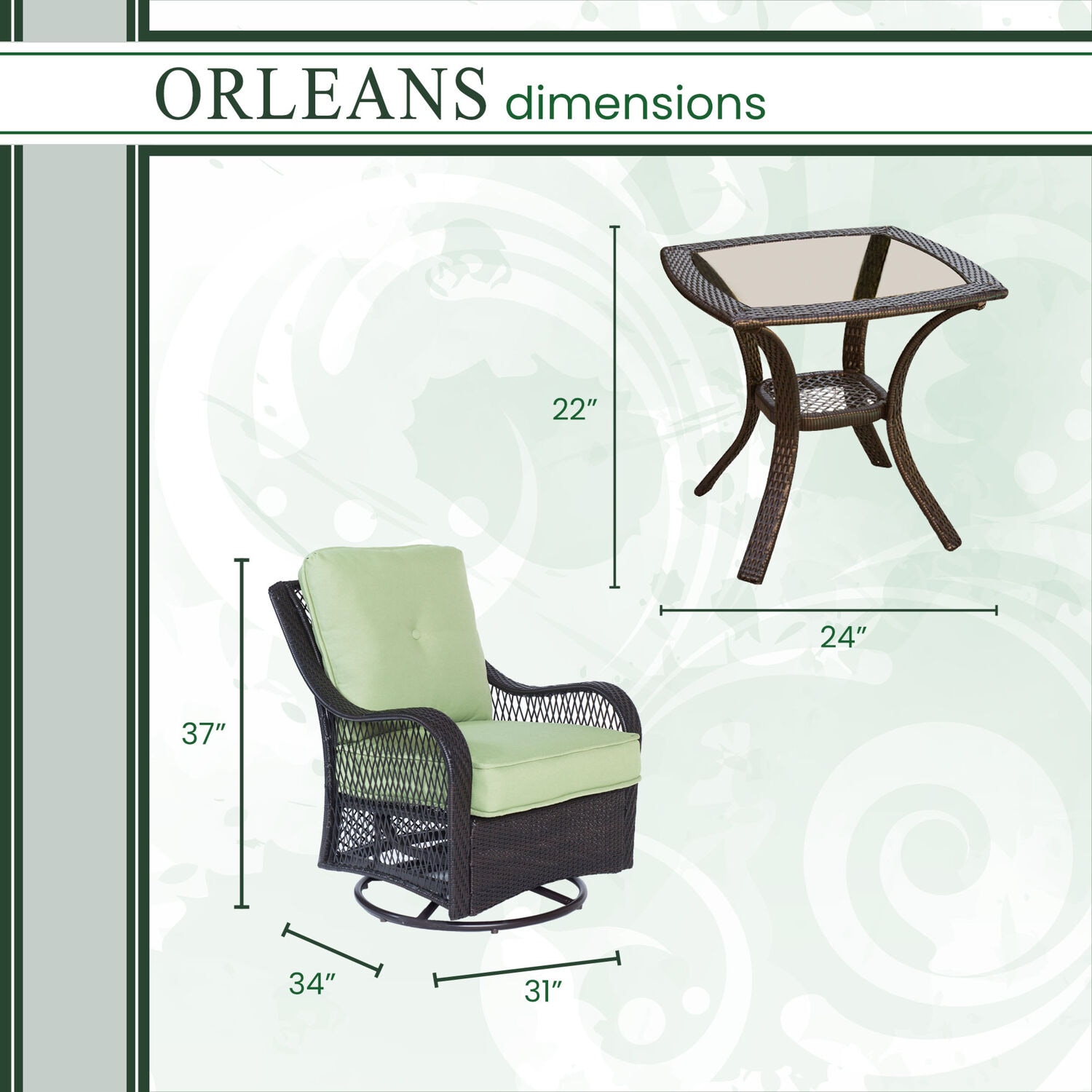 Hanover ORLEANS3PCSW Patio-Conversation-Sets - View #2
