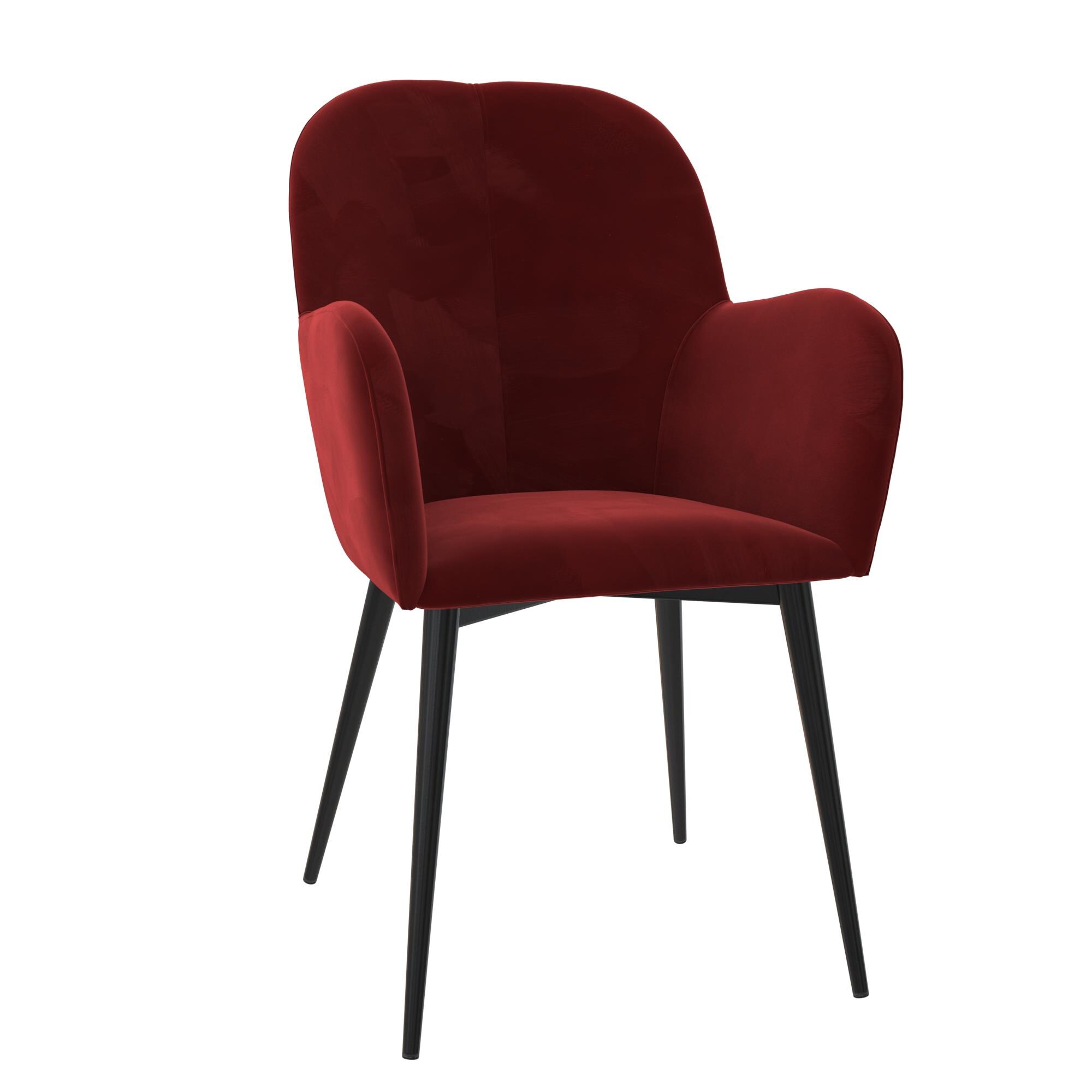 DHP Fallon Modern Burgundy Velvet Accent Chair 2299579 at Lowes