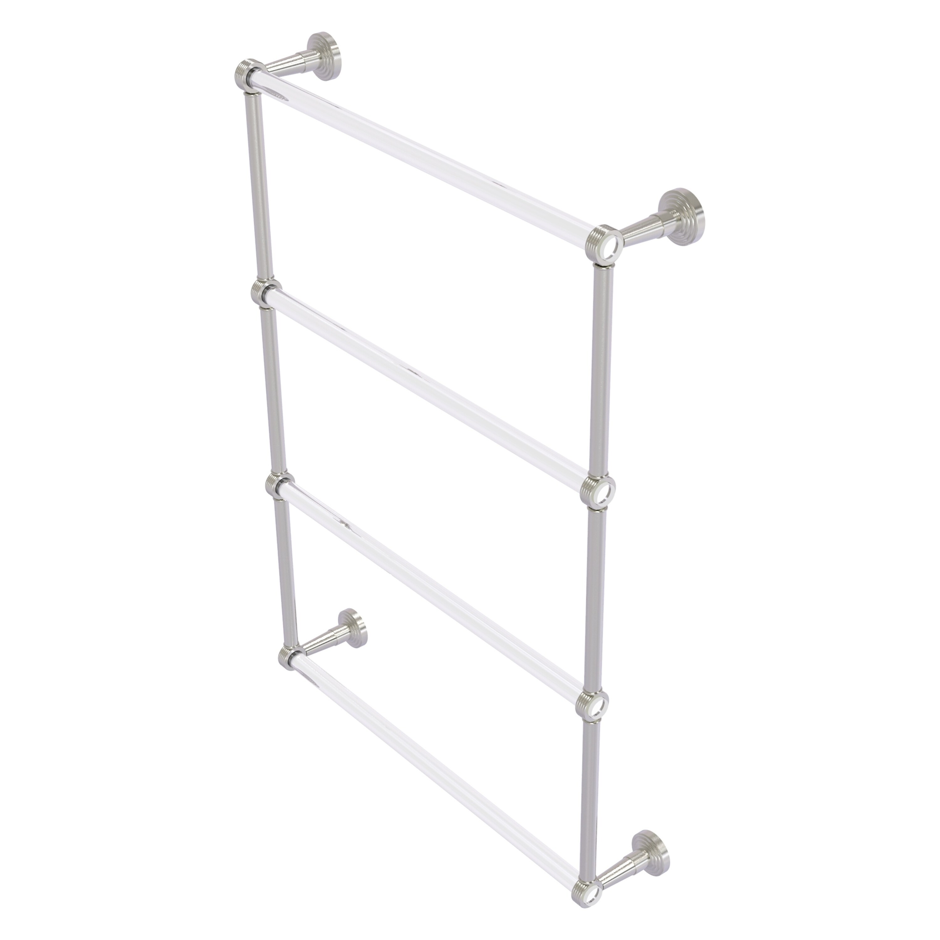 Allied Brass PB-28G-24-SN Pacific Beach 24-in double Satin Nickel Wall mount 4-tier Towel Bar