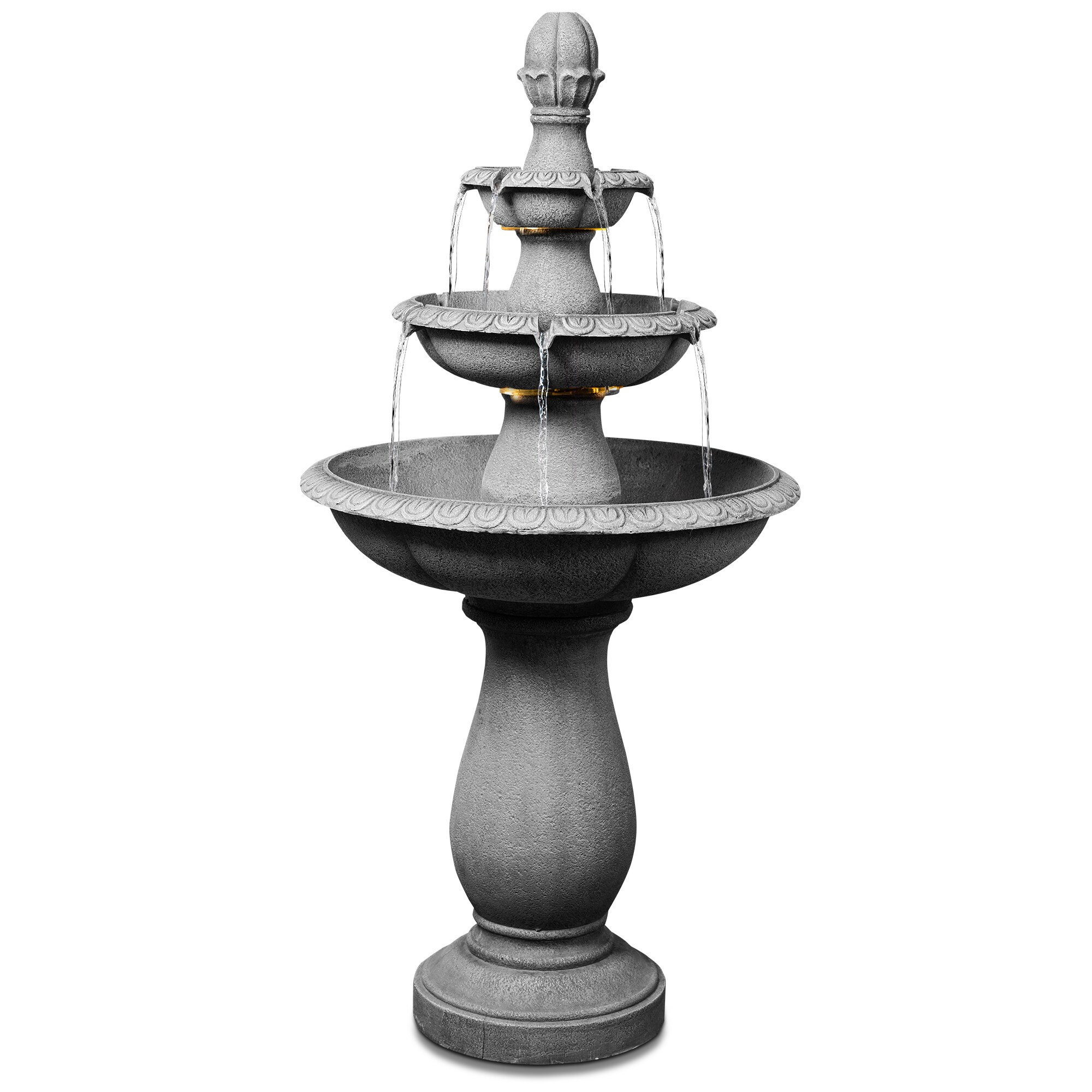 Vbal LSFF45 46.85-in H Resin Electric Powered Tiered Outdoor Fountain Pump Included