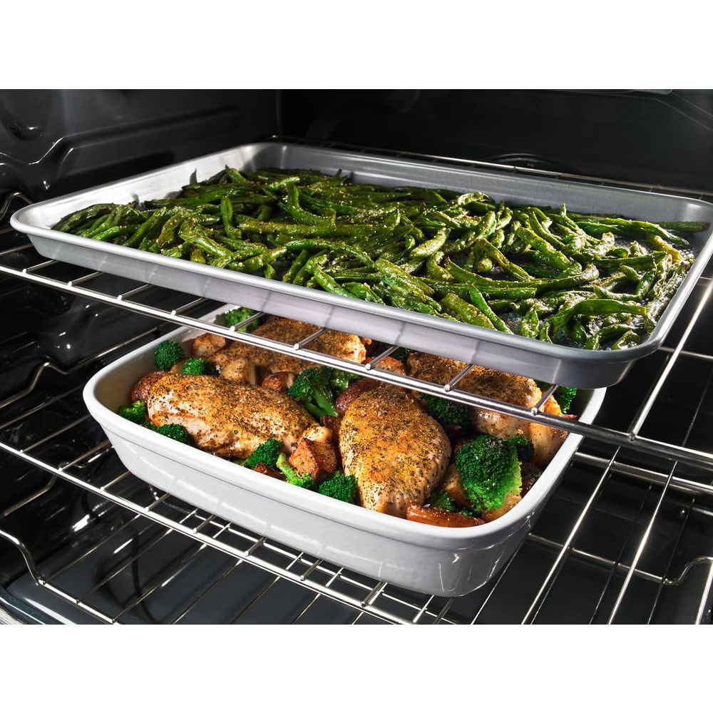 Whirlpool 30-in Glass Top 5 Burners 6.4-cu ft Self-Cleaning Air Fry ...