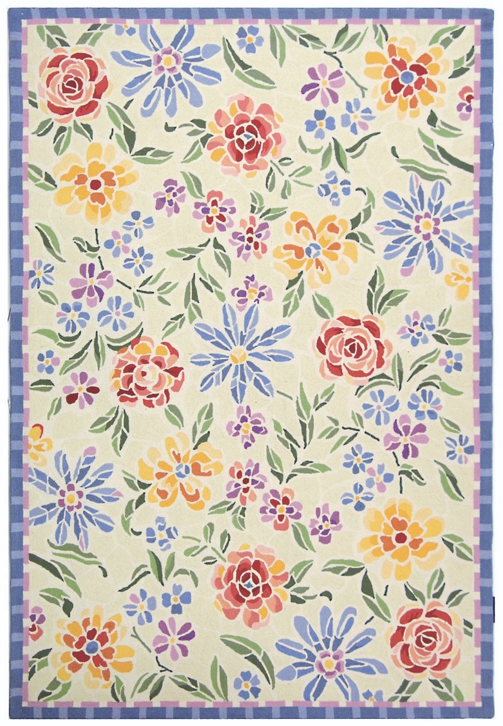 Safavieh HK214A-6 Chelsea Renaissance 6 x 9 (ft) Hooked Wool Ivory Rectangular Indoor Floral/Botanical Area rug