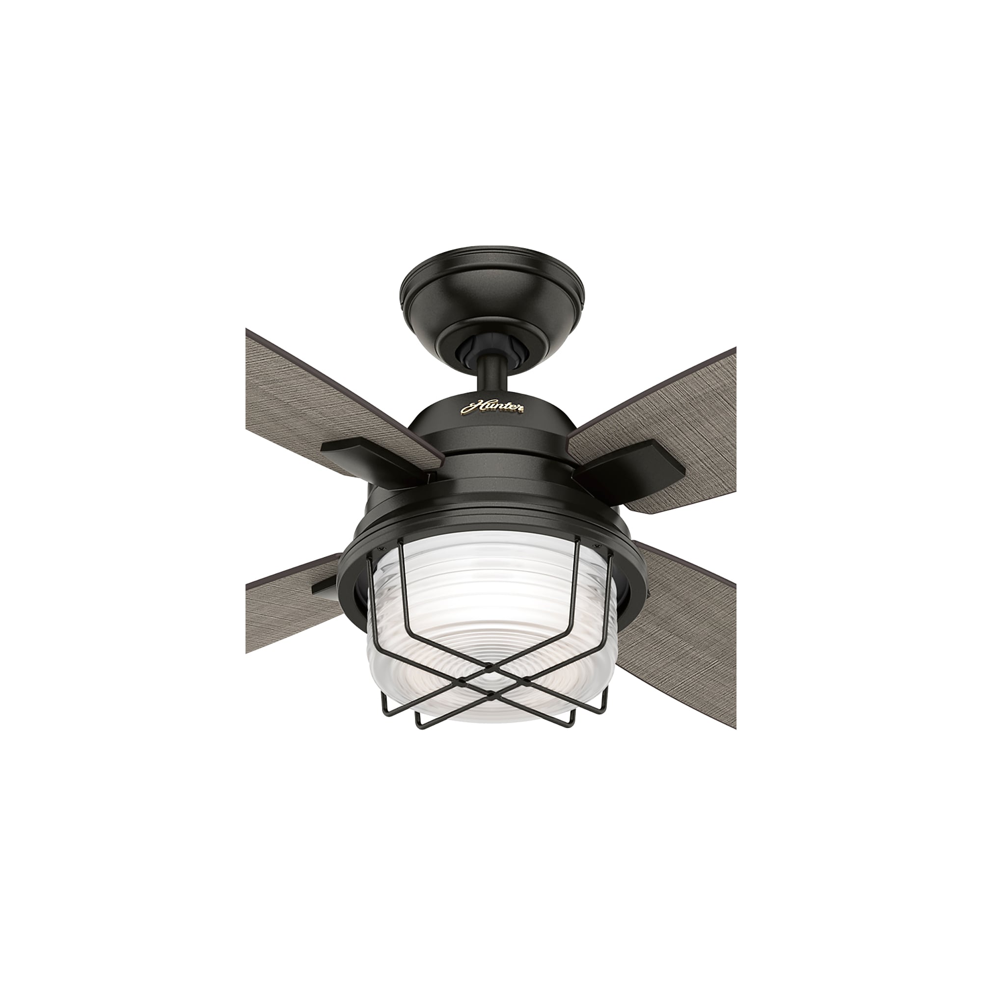 Hunter Fletcher Creek 52-in Matte Black Indoor/Outdoor Ceiling Fan