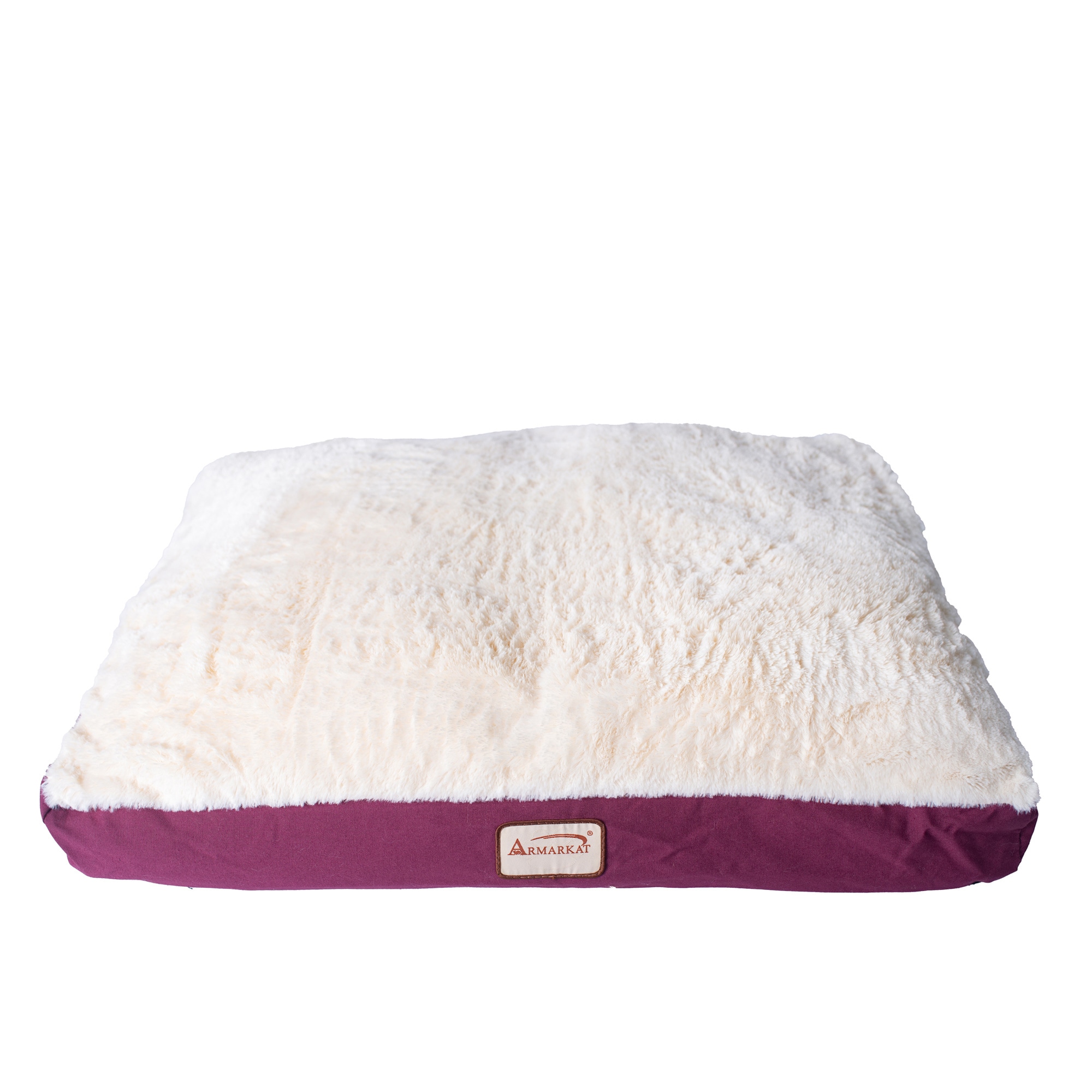 Large Ivory and Burgundy Waterproof Pet Bed Mat