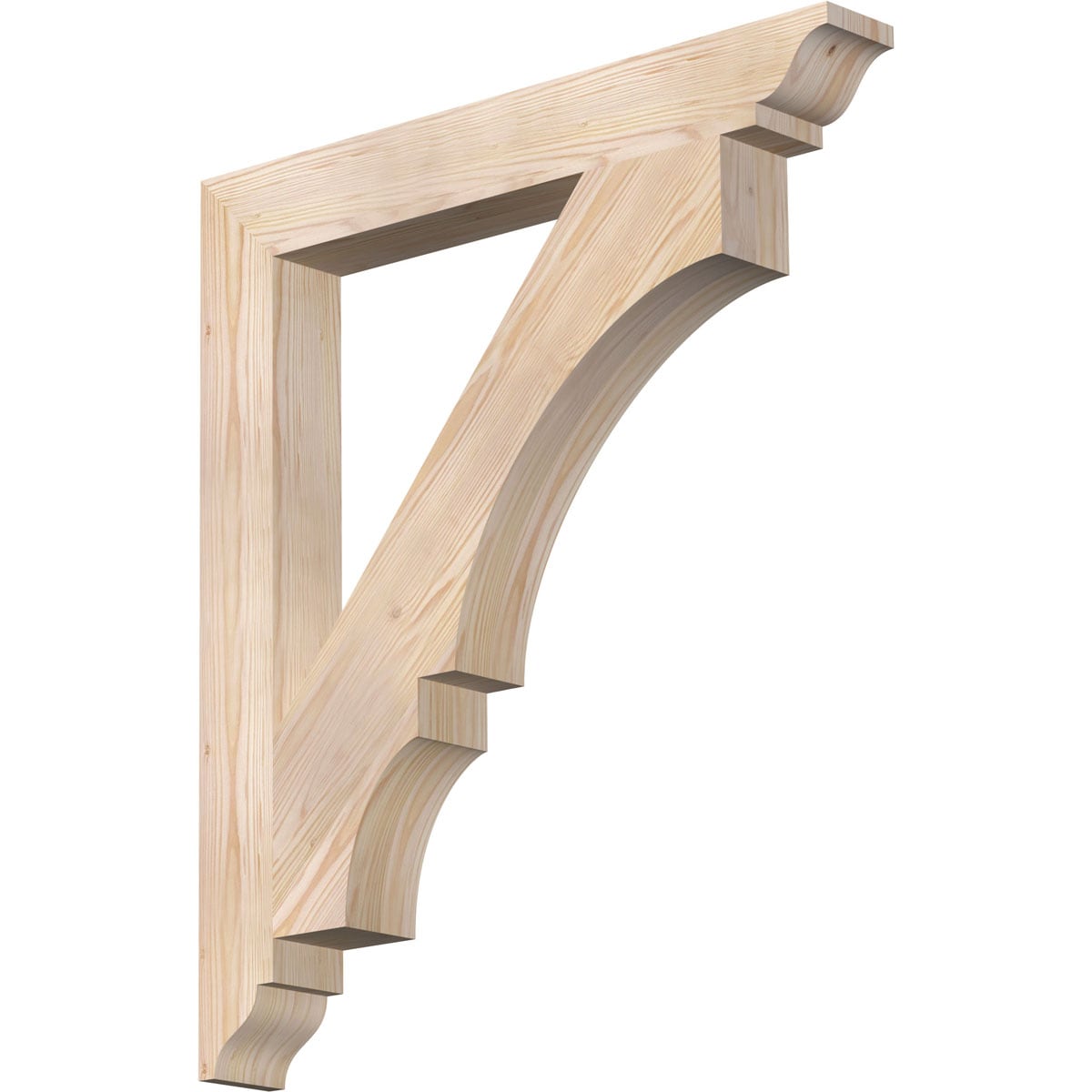 Ekena Millwork BKT04X28X32BOA01SDF Balboa traditional smooth 3-1/2-in x 28-in x 32-in Douglas fir Brown Wood Standard bracket
