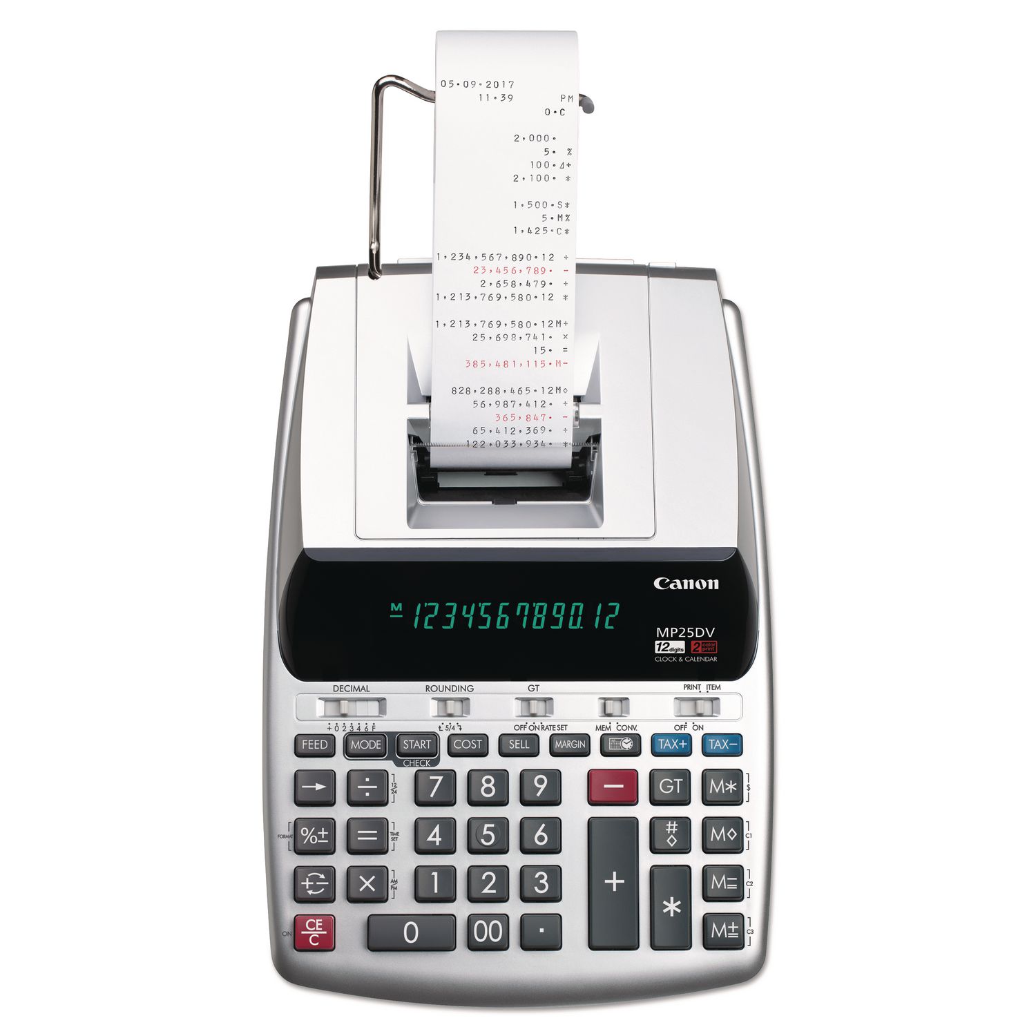Canon Mp25dv 12 Digit Ribbon Printing Calculator Black/red Print 4.3 Lines/sec