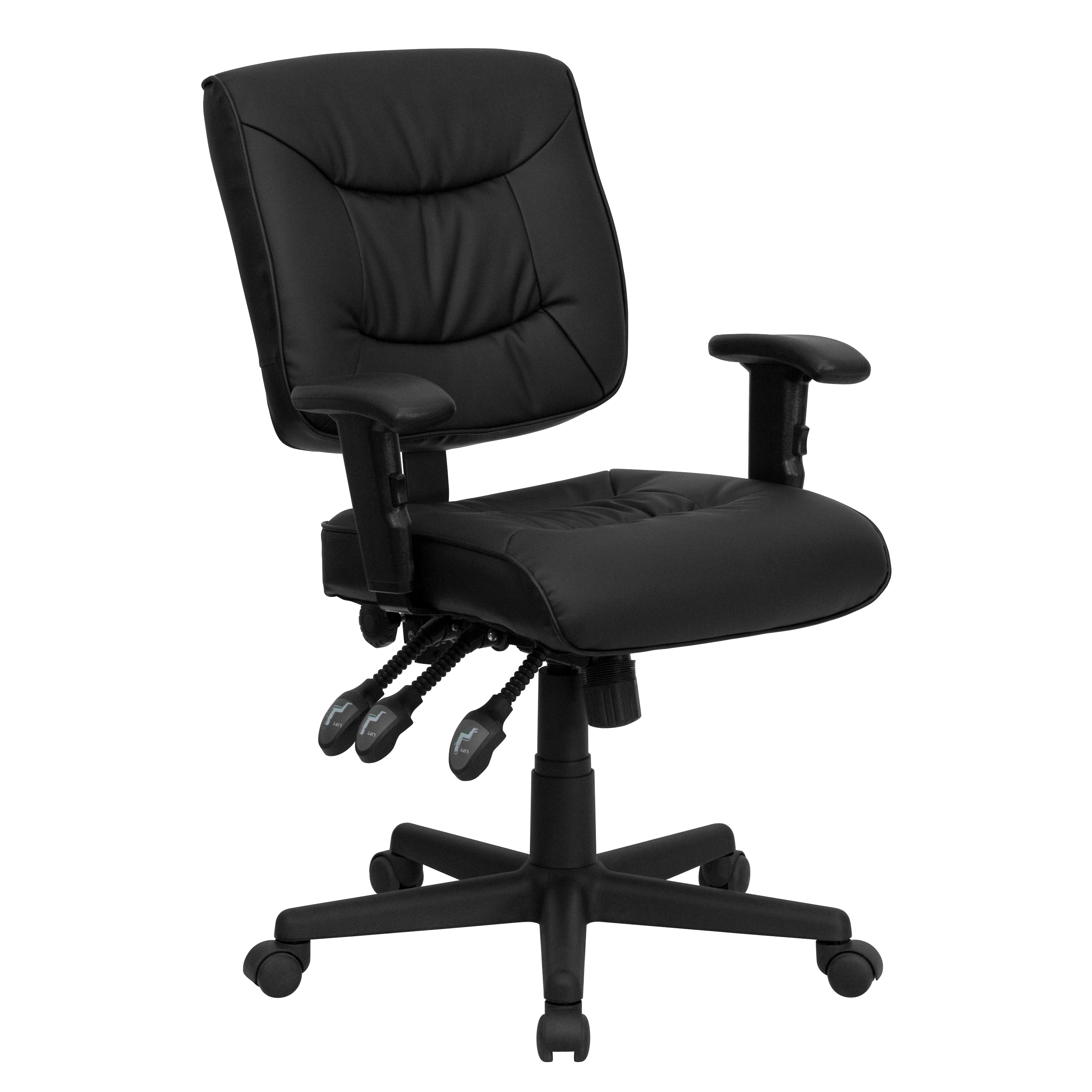 Flash Furniture 812581016031 Cole Black Contemporary Adjustable Height Swivel Faux Leather Task Chair