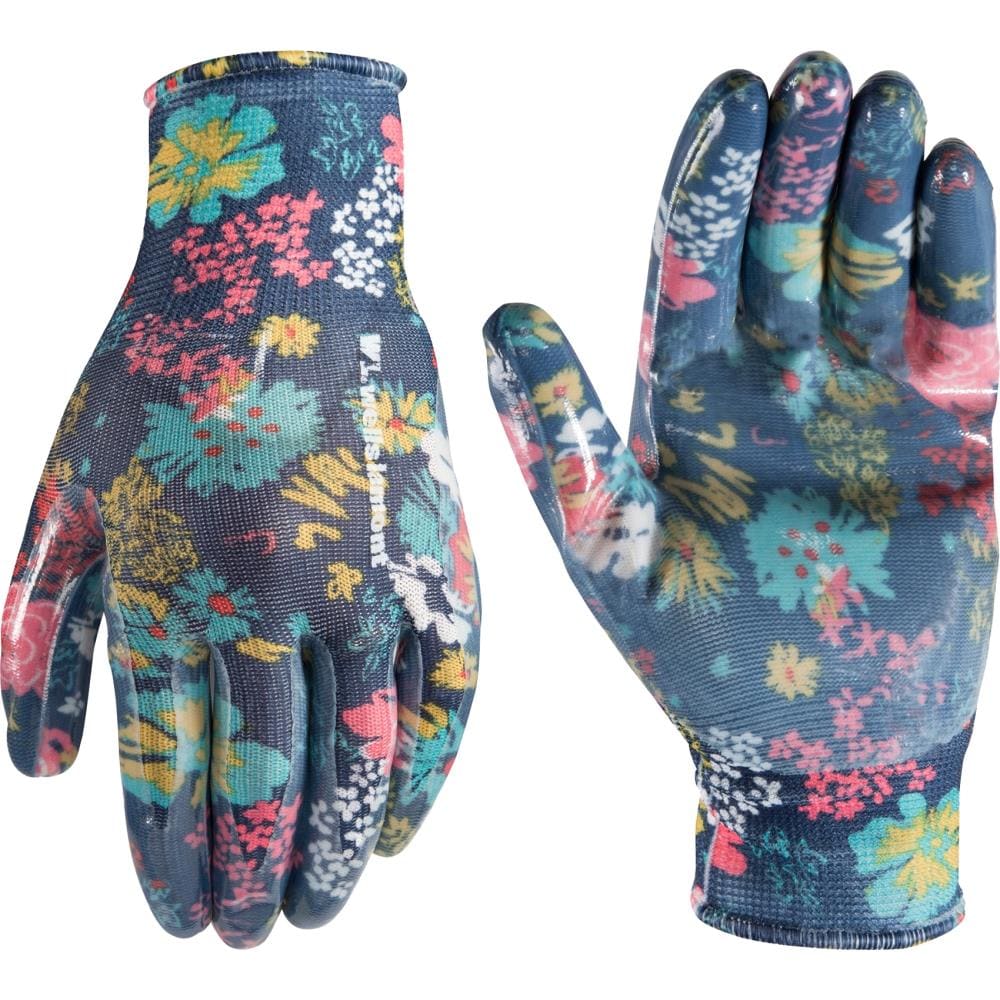 Wells Lamont Small/Medium Nitrile Dipped Nitrile Gardening Gloves, (1 ...