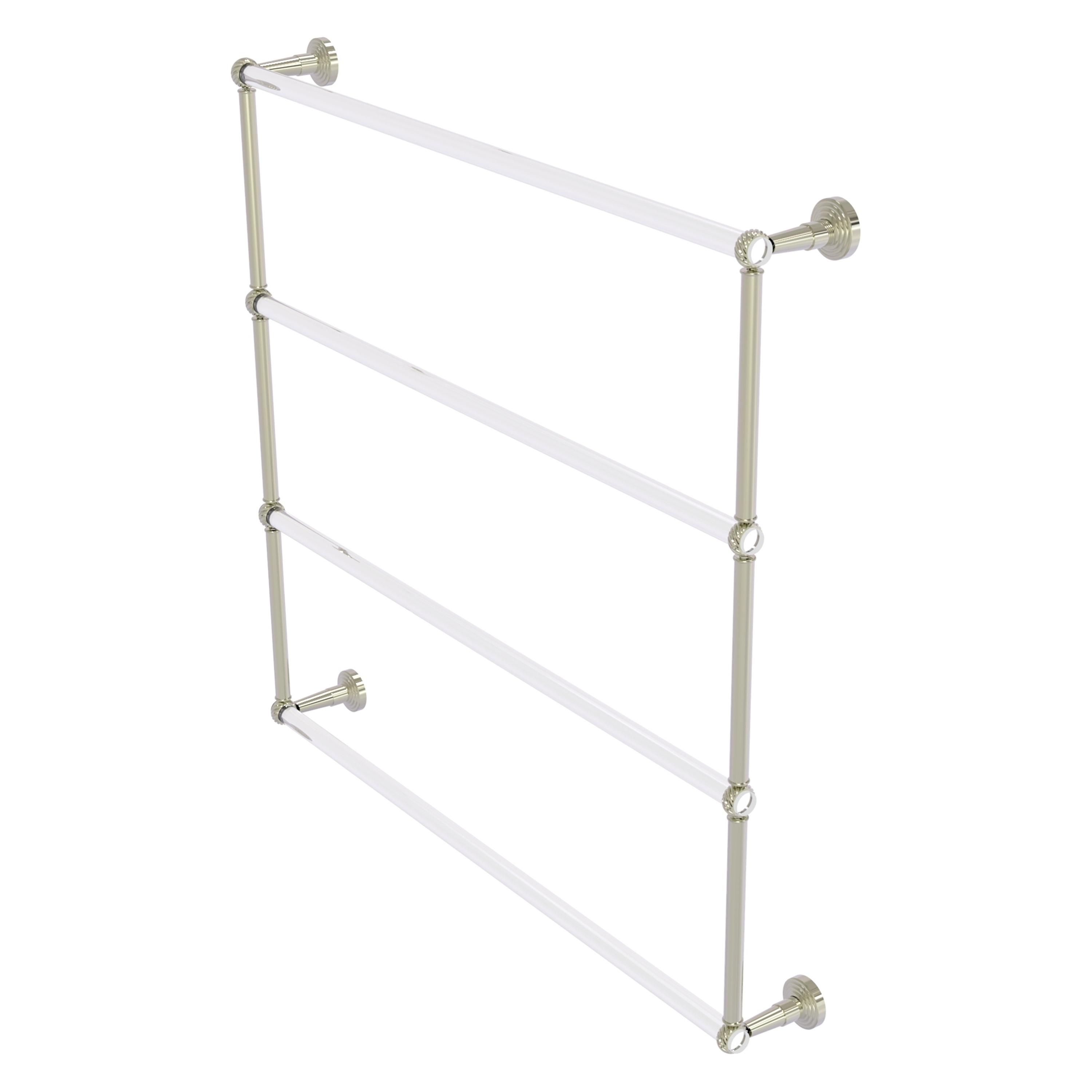 Allied Brass PB-28T-36-PNI Pacific Beach 36-in double Polished Nickel Wall mount 4-tier Towel Bar