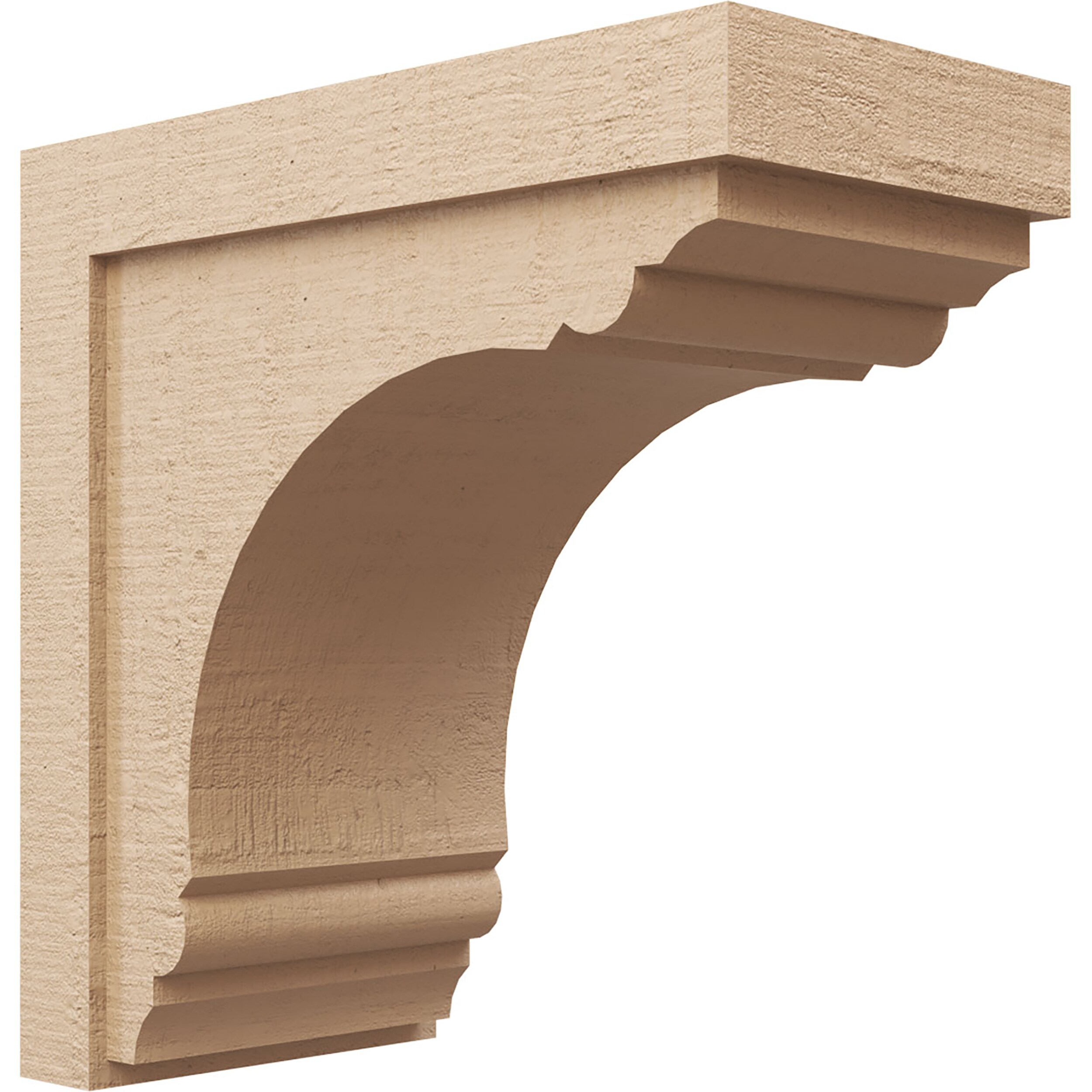Ekena Millwork CORU11X22X22WARRCPR 11-in x 22-in x 22-in Rough Cedar Woodgrain TimberThane Primed Urethane Paintable/Stainable Corbel