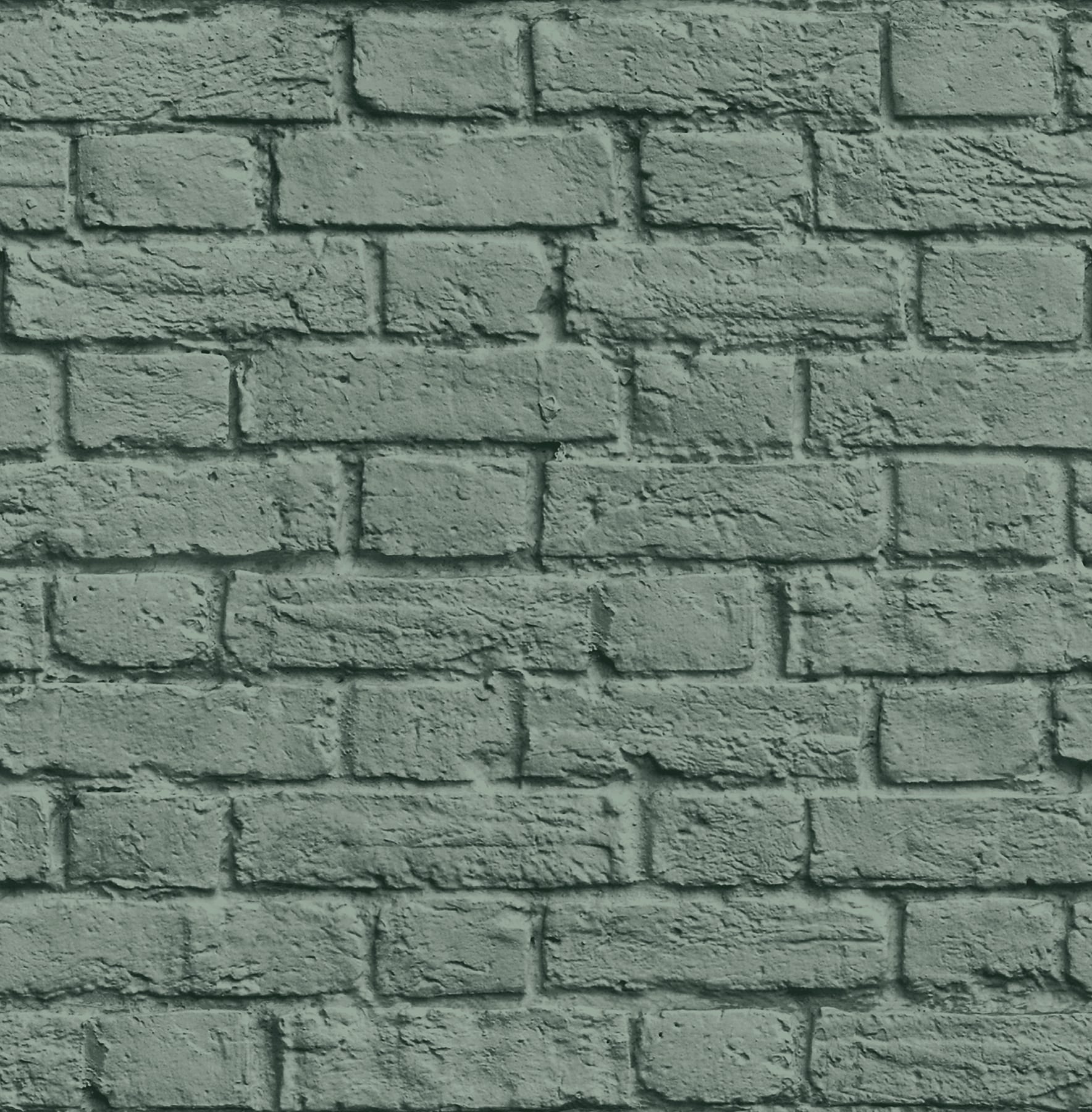 Brewster UW24765 Urban Walls 56.4-sq ft Green Non-woven Brick Unpasted Wallpaper