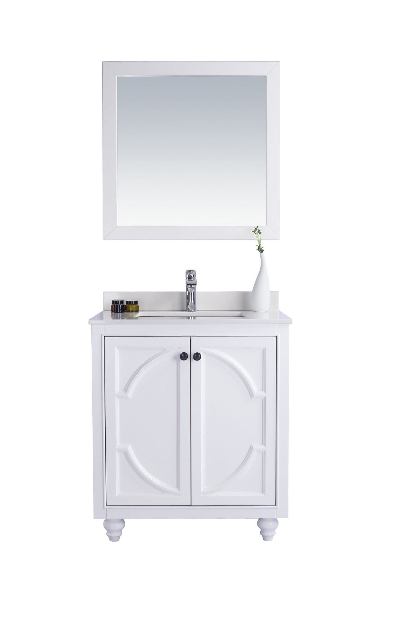 LAVIVA  313613-30W-WQ Odyssey 30 inch White Bathroom Vanity with White Quartz Countertop