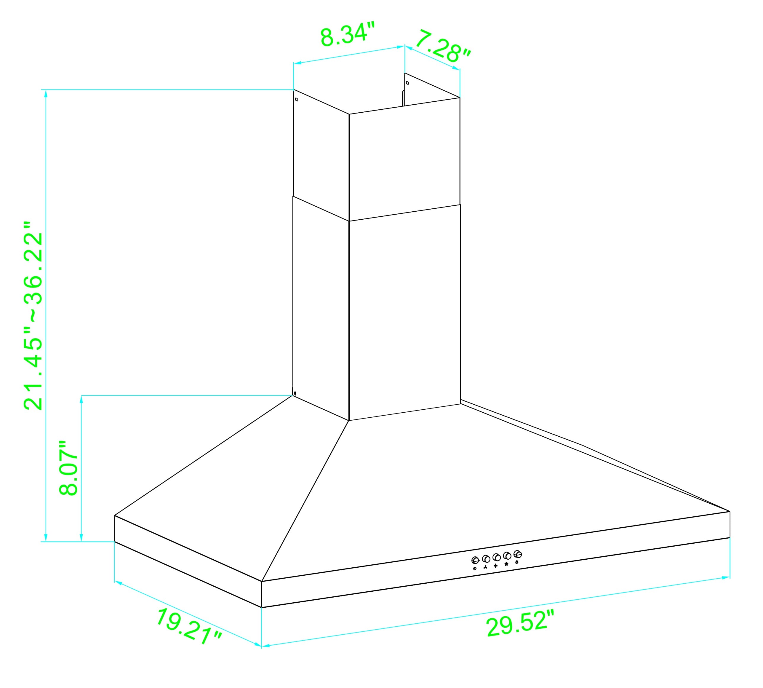 Winflo 631T/XP11(75) Wall-Mounted-Range-Hoods - View #6