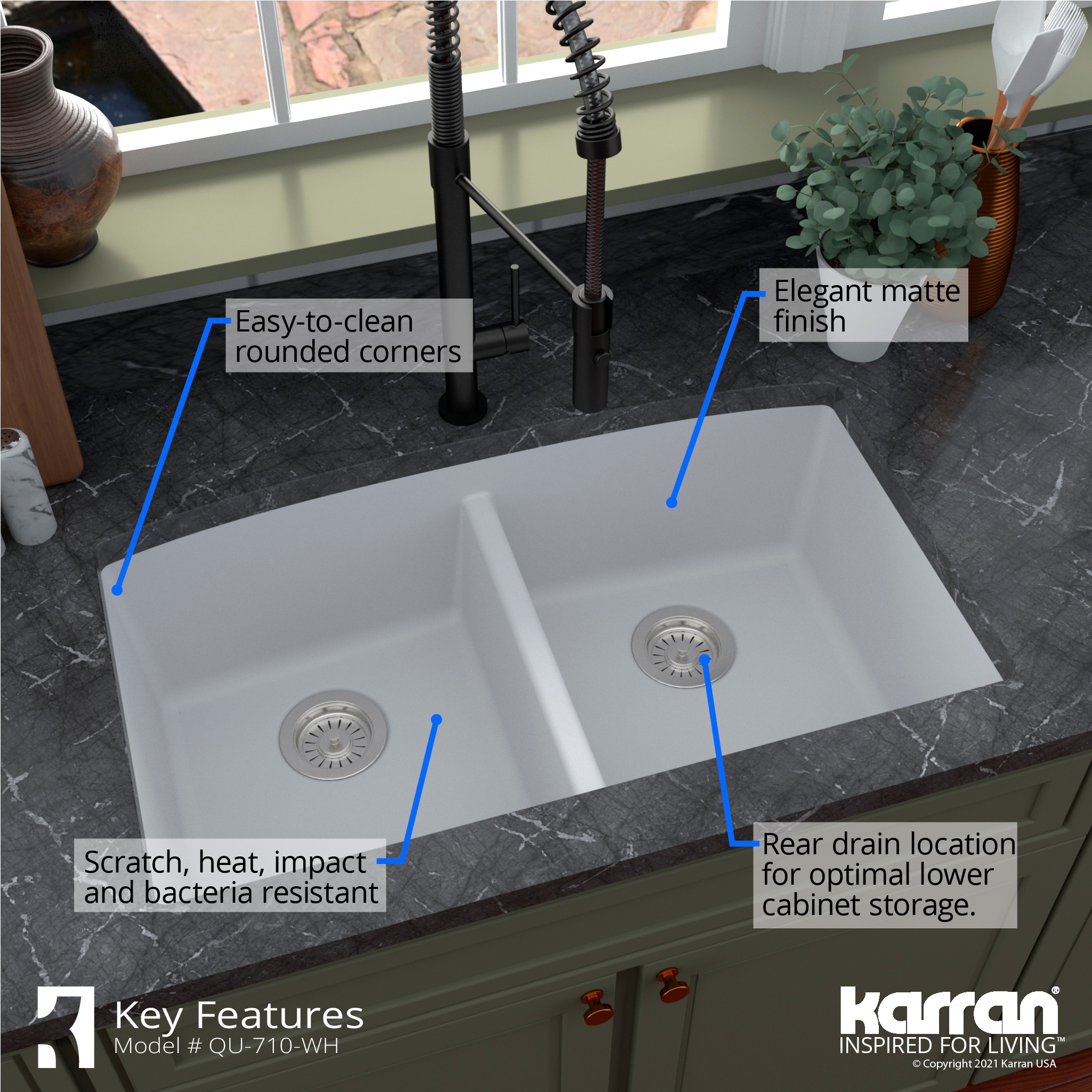 Karran QU-710-WH-PK1 Kitchen-Sinks - View #8