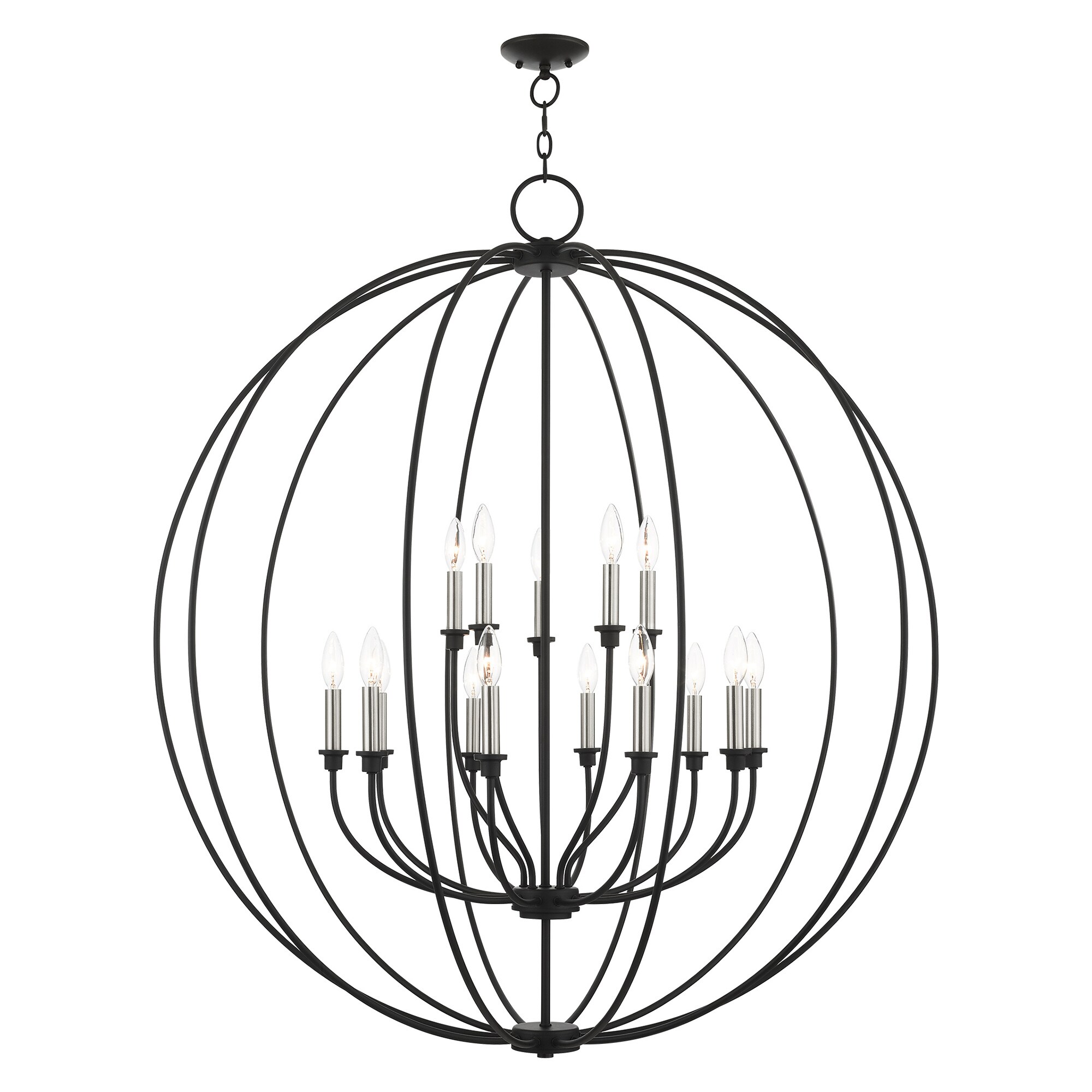 Livex Lighting 46690-04 Milania 15-Light Matte Black Traditional Chandelier