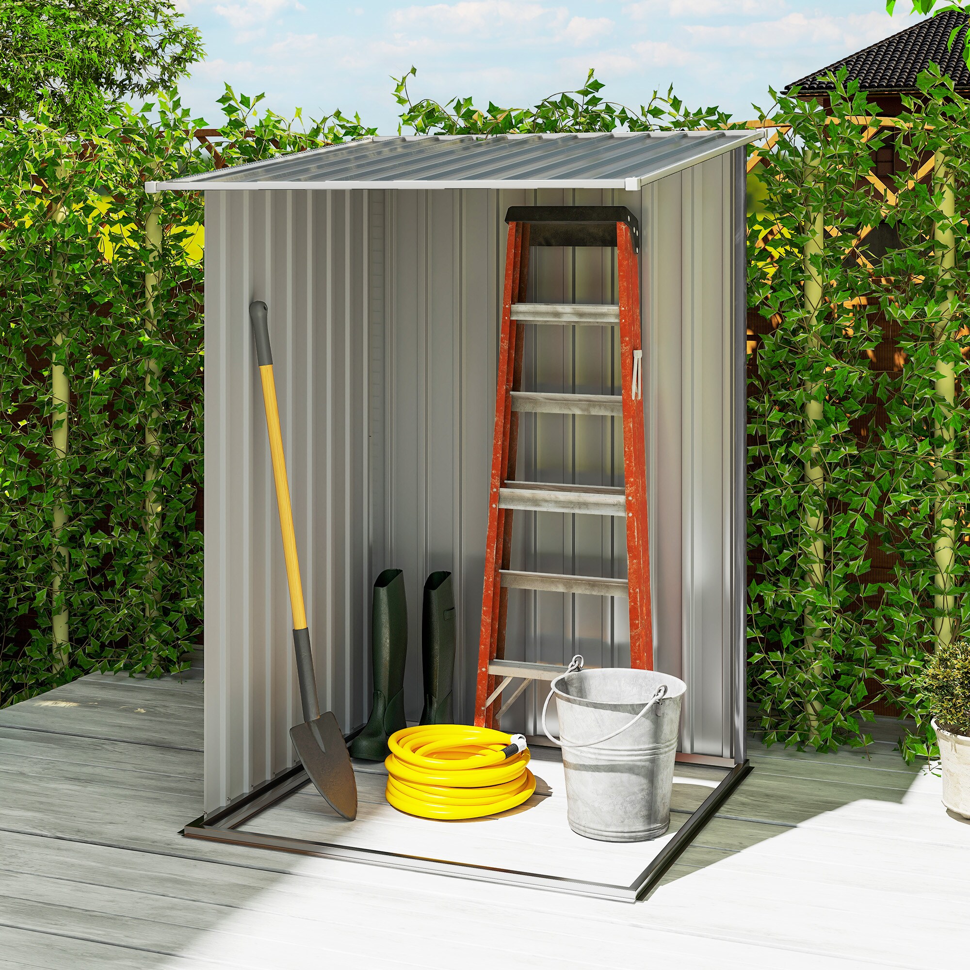 Outsunny 845-530V00GY Metal-Storage-Buildings-Sheds - View #7