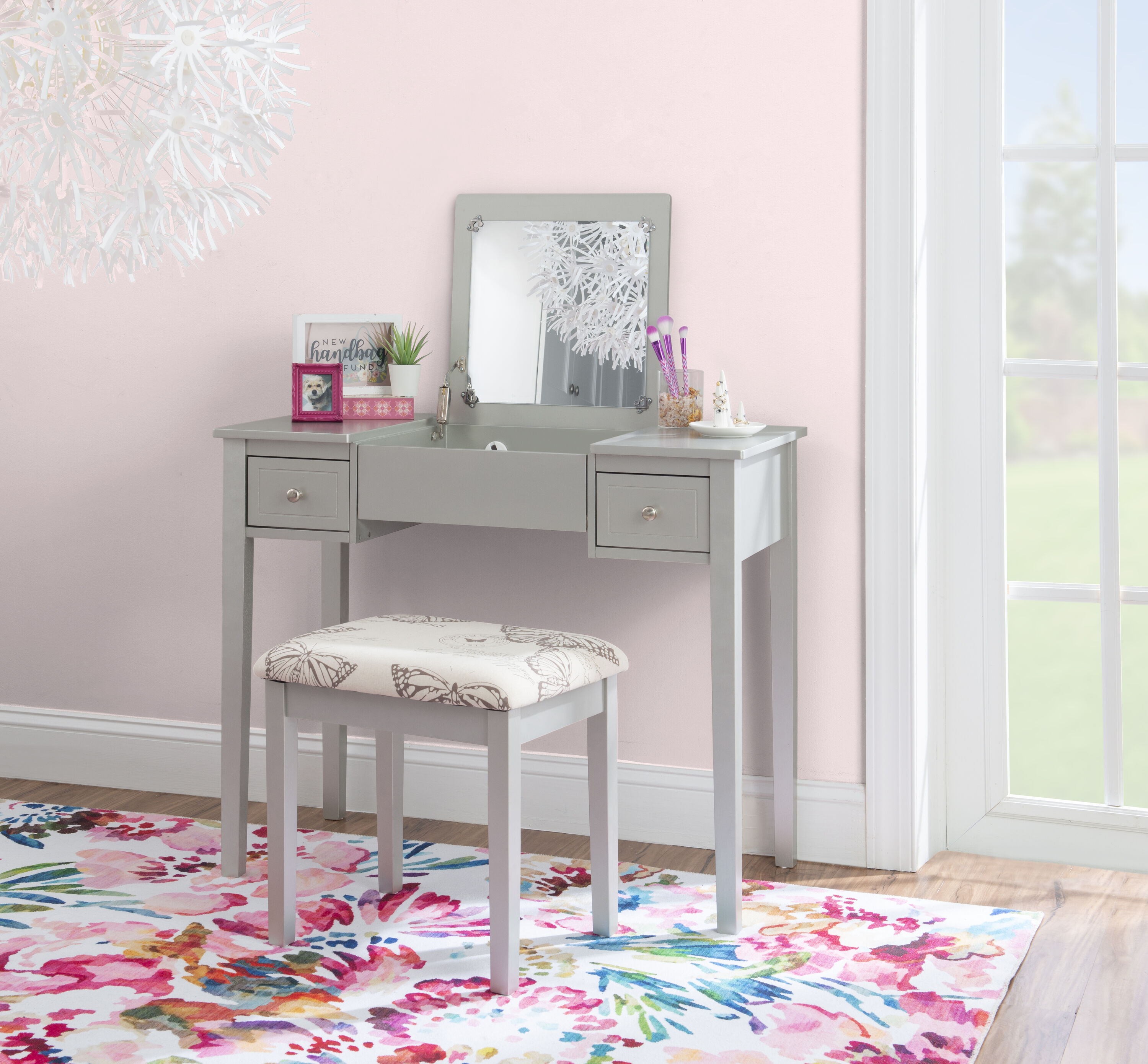 Linon 98135SIL01 Bedroom-Vanities - View #6